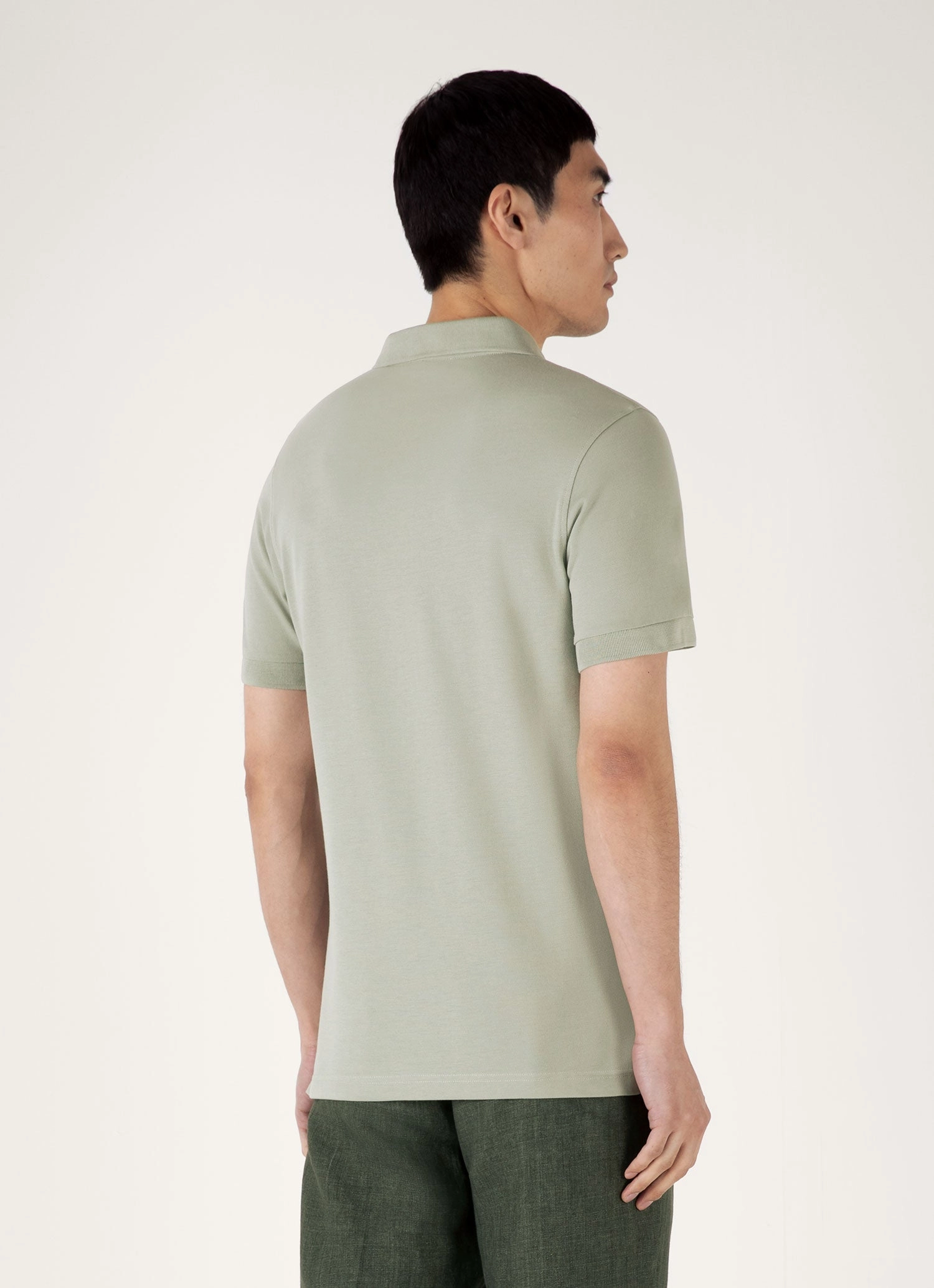 Streetwear Edge Polished Style Men's Piqu?? Polo Shirt in Pastel Green