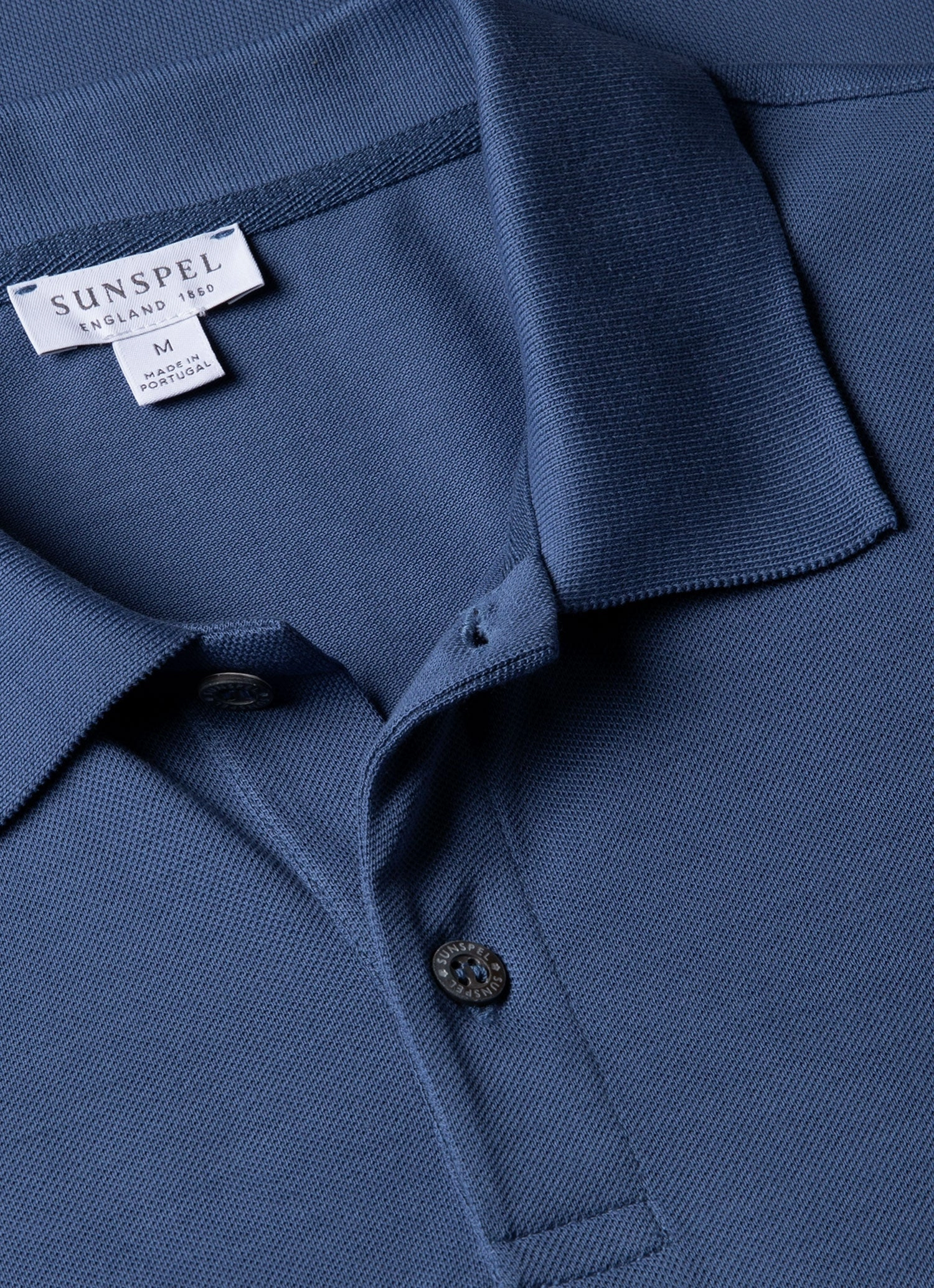 Men's Piqu?? Polo Shirt in Soft Denim Preppy Vibe Smart Fit