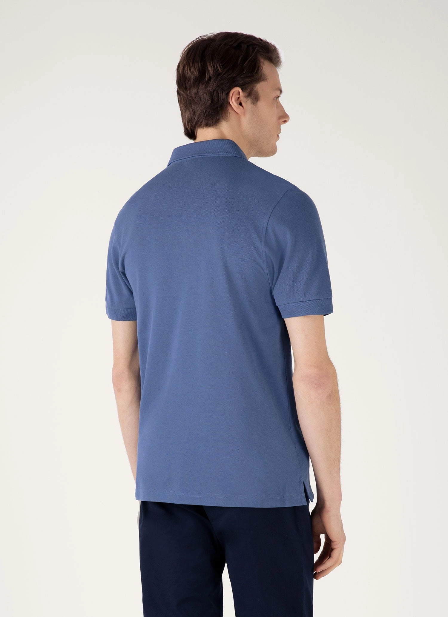 Quick Drying Men's Piqu?? Polo Shirt in Soft Denim