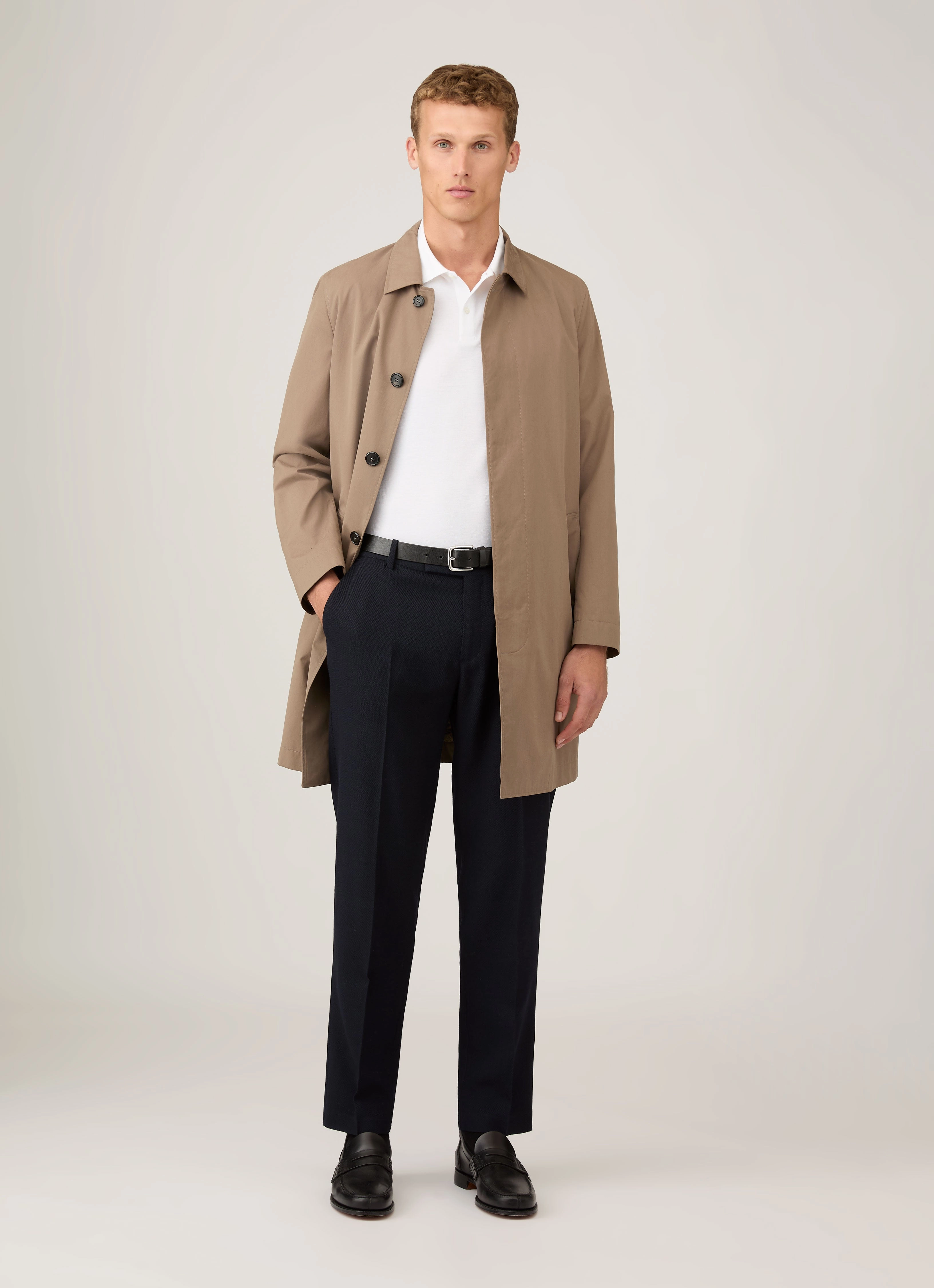 Cool Fit Placket Reinforcement Men's Piqu?? Polo Shirt in White