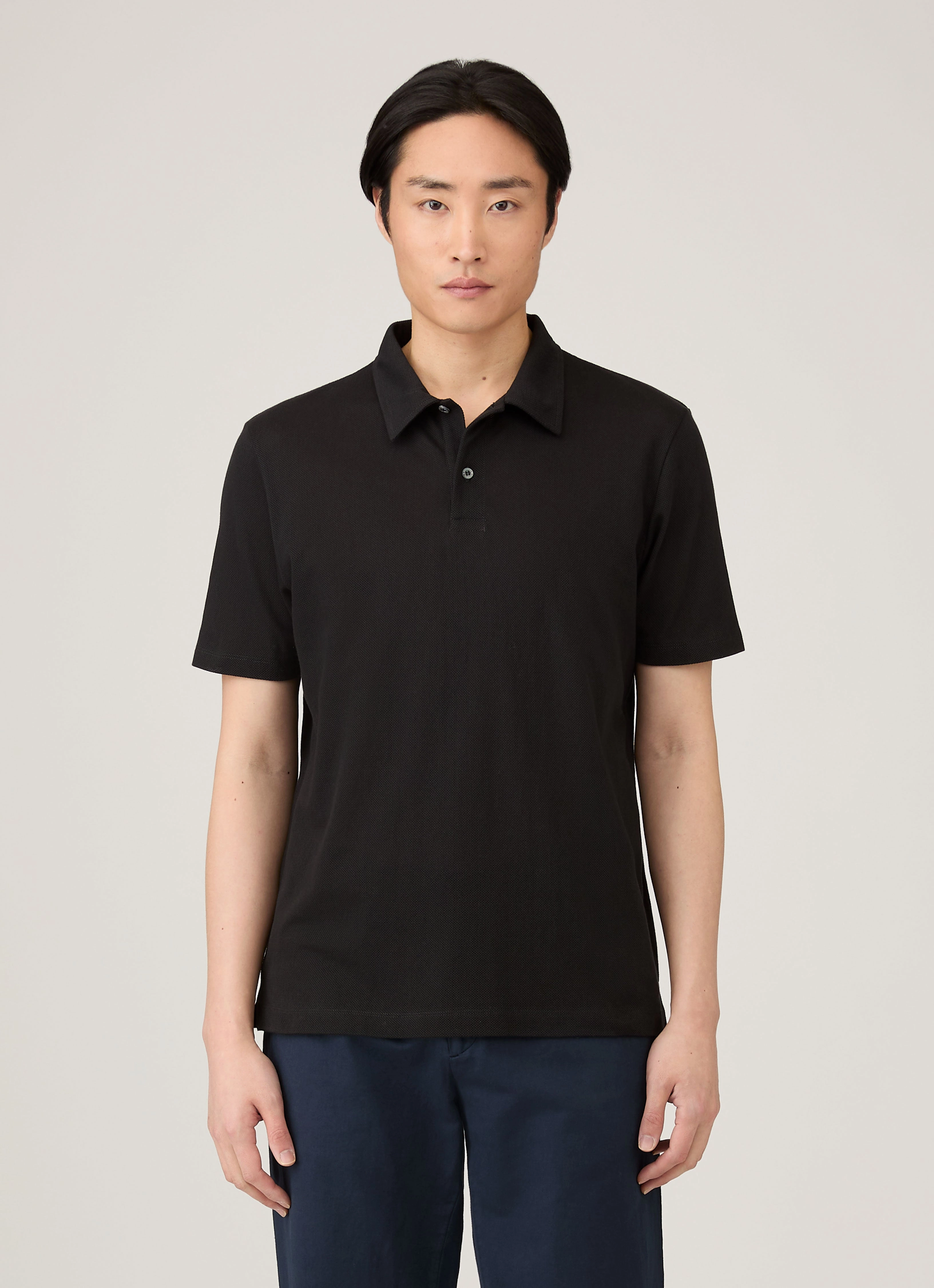 Men's Regular Fit Riviera Polo Shirt in Black Layerable Style