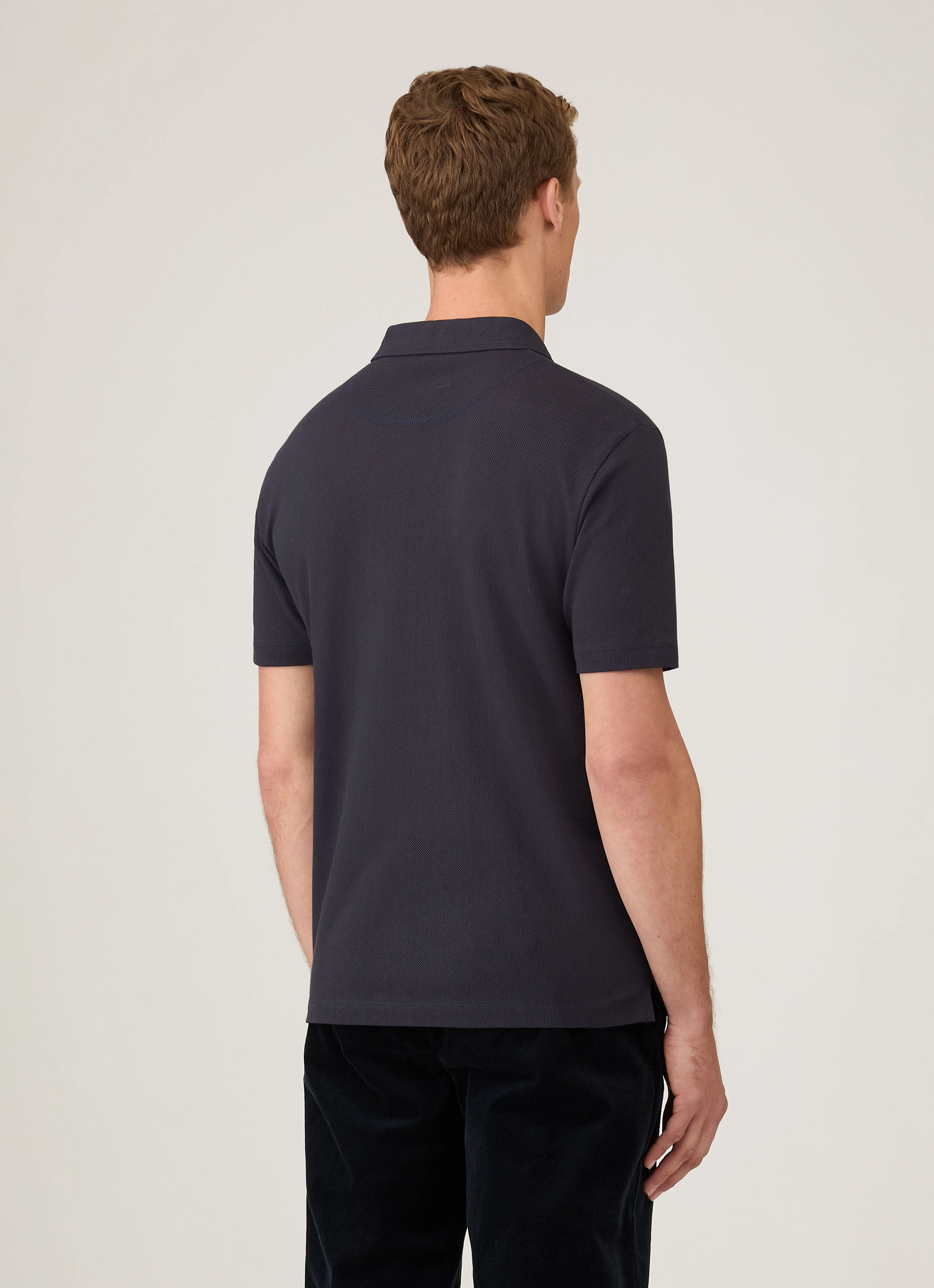 LowMaintenance Fabric Sporty Style Men's Regular Fit Riviera Polo Shirt in Navy