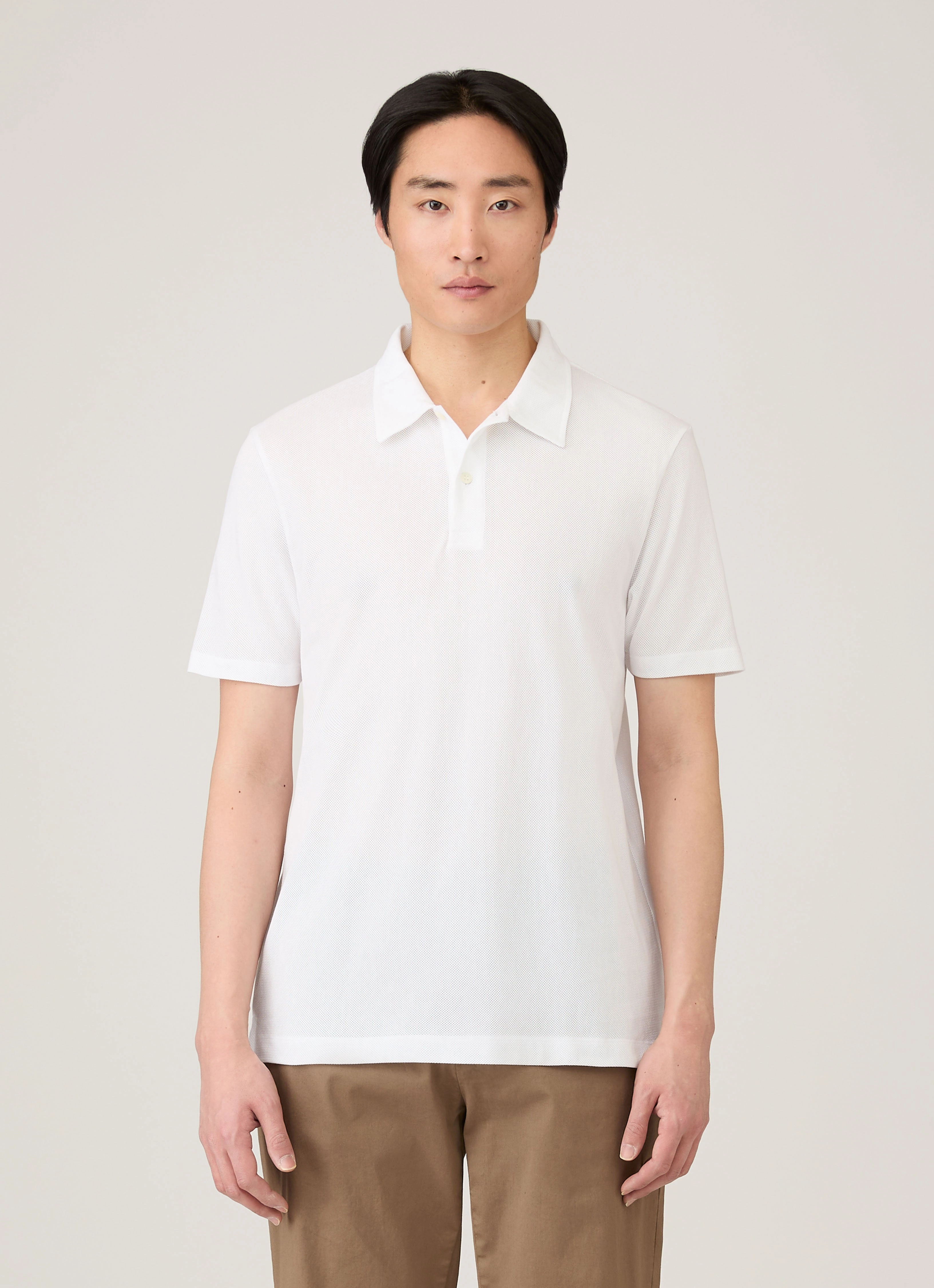 Men's Regular Fit Riviera Polo Shirt in White Summer Ready ZeroIrritation Seams