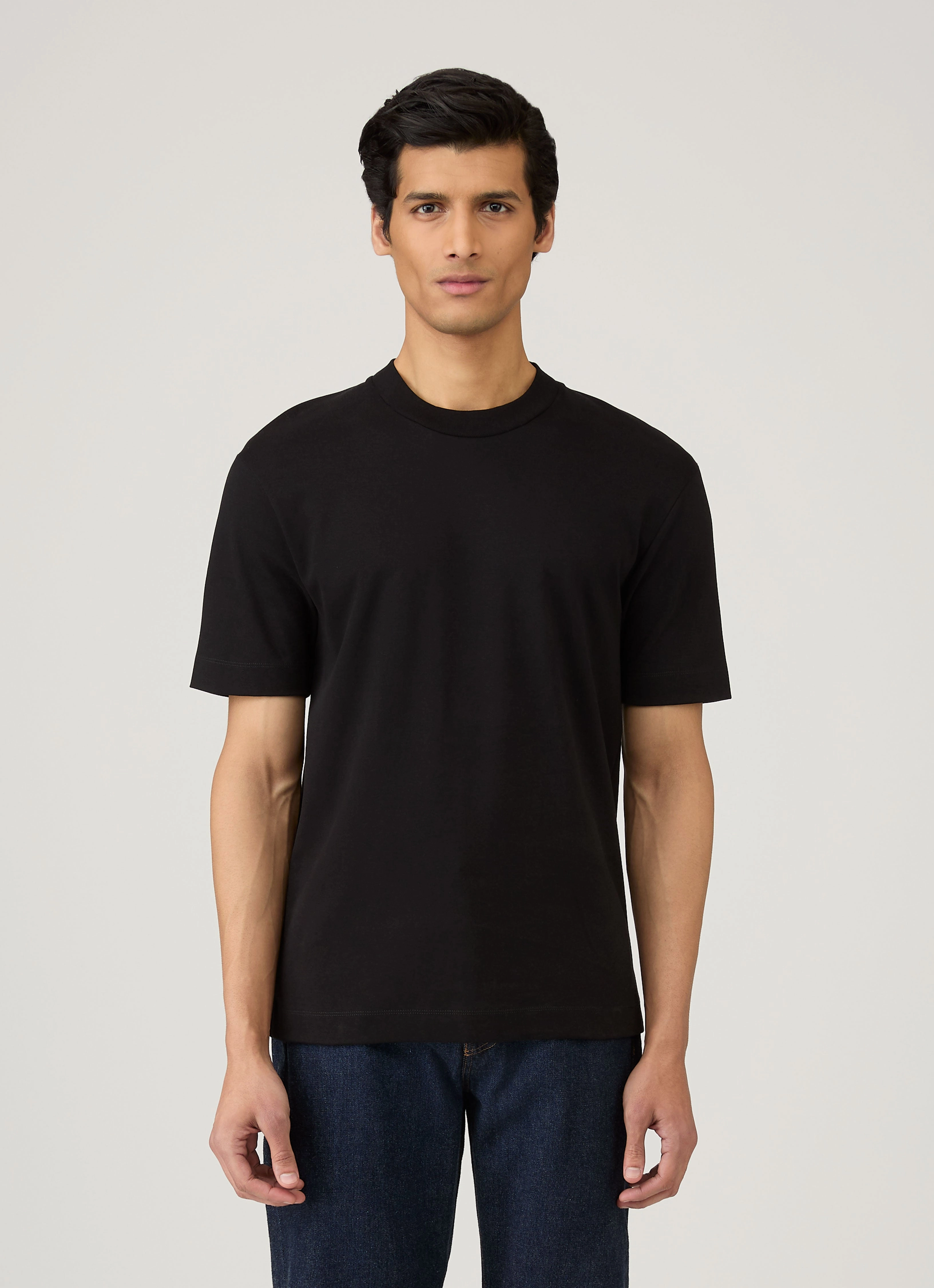 Men's Relaxed Fit Heavyweight T-shirt in Black Ethically Sourced Cotton EcoConscious Processing