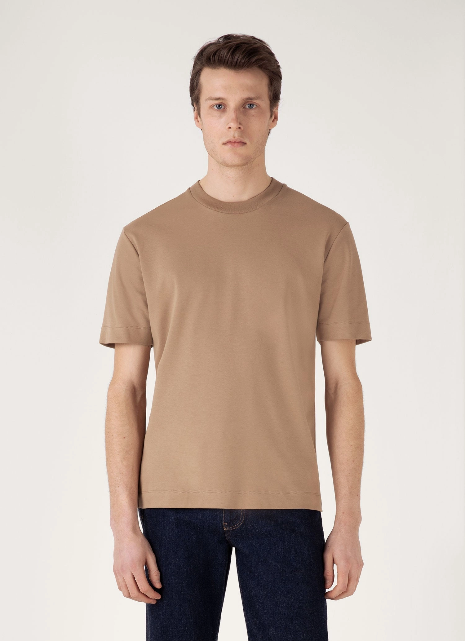 Men's Relaxed Fit Heavyweight T-shirt in Dune Reinforced Shoulder Seams