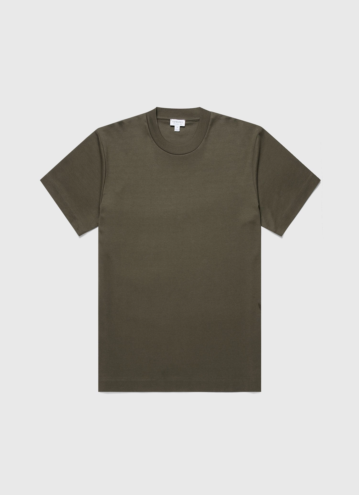 Men's Relaxed Fit Heavyweight T-shirt in Khaki Essential Style Wear Ruffled edges