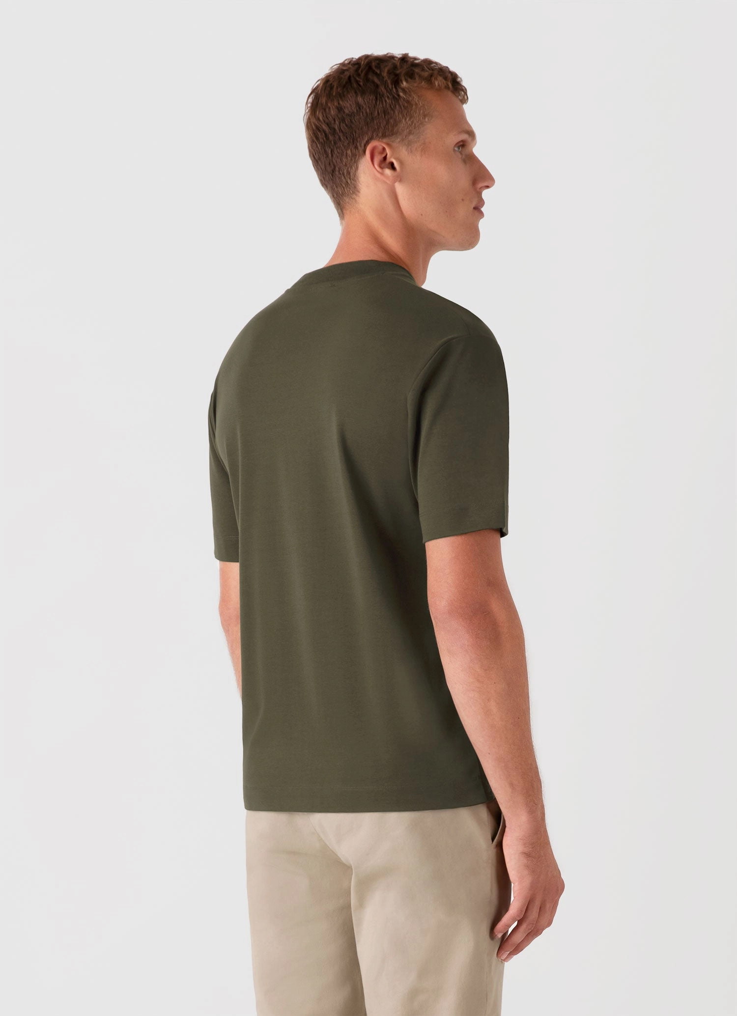 Urban Trend Men's Relaxed Fit Heavyweight T-shirt in Khaki