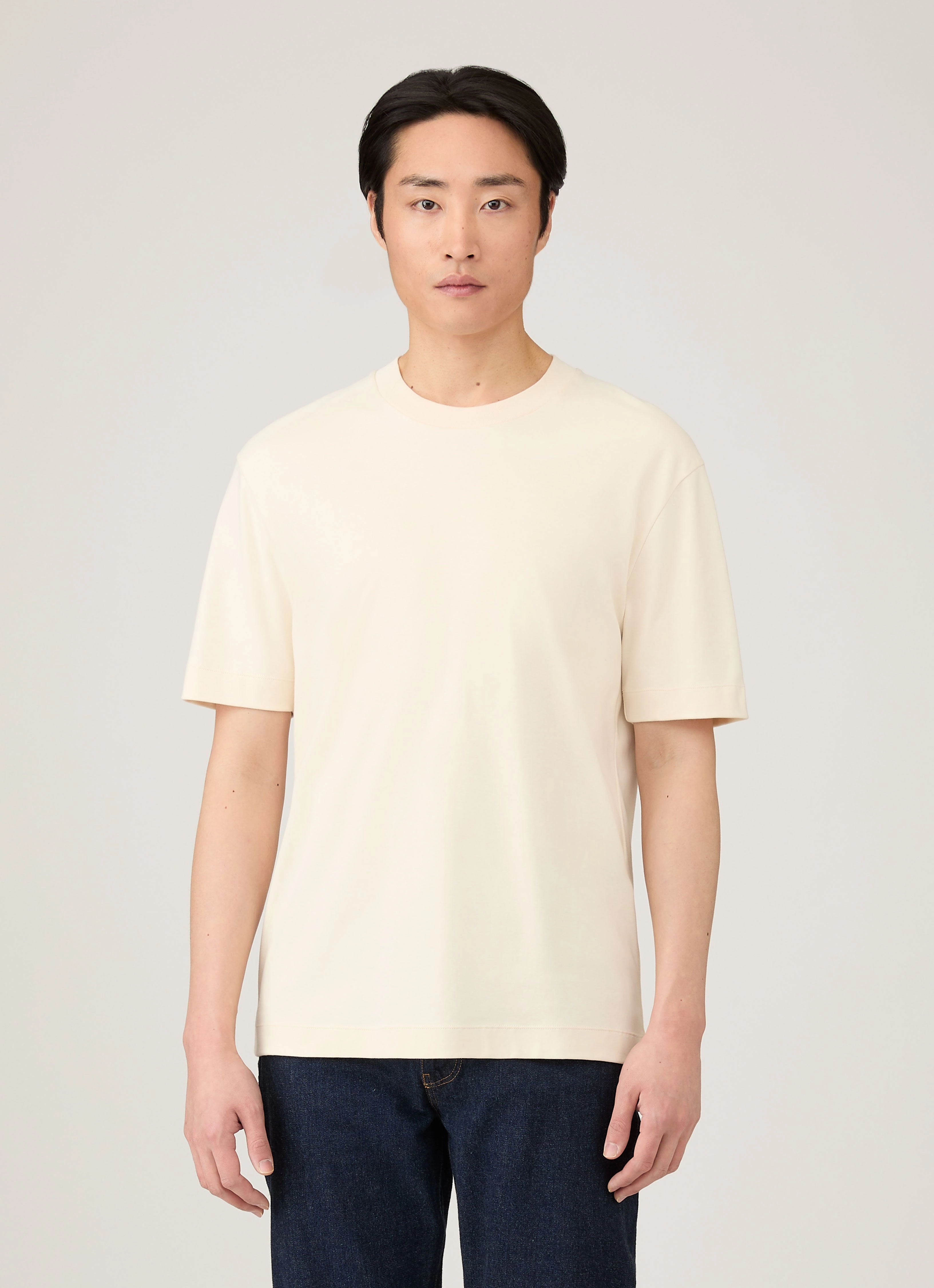 Men's Relaxed Fit Heavyweight T-shirt in Undyed Chill Design Tagless Comfort