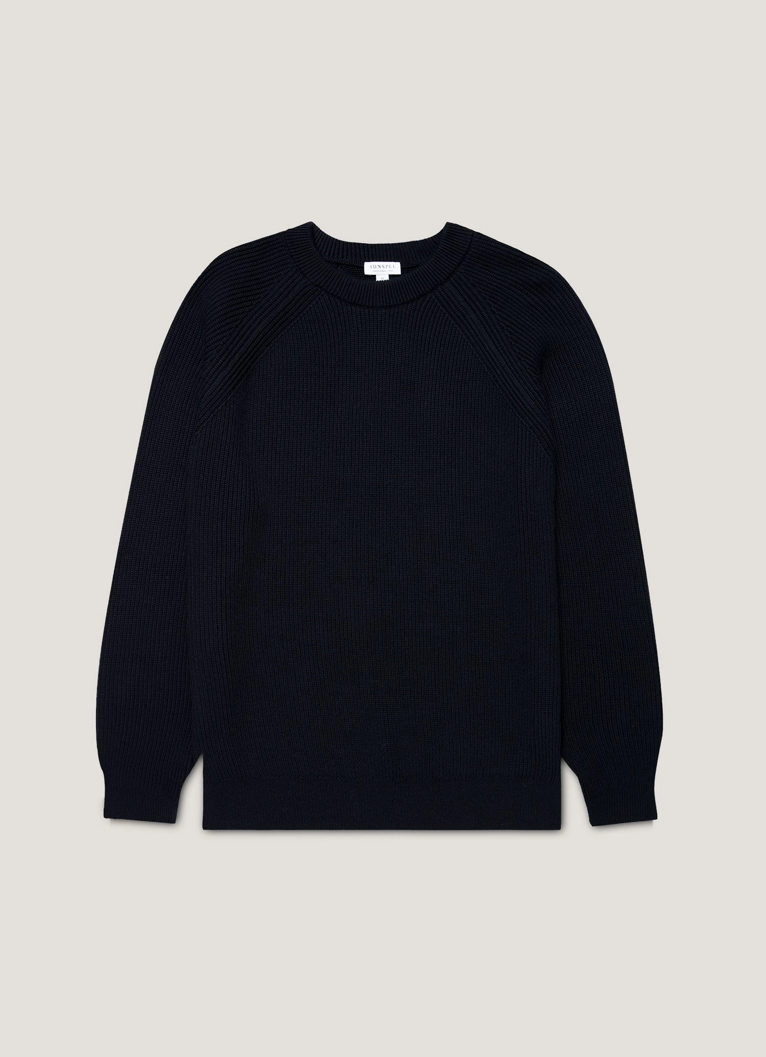 Men's Ribbed Jumper in Navy Light Cover