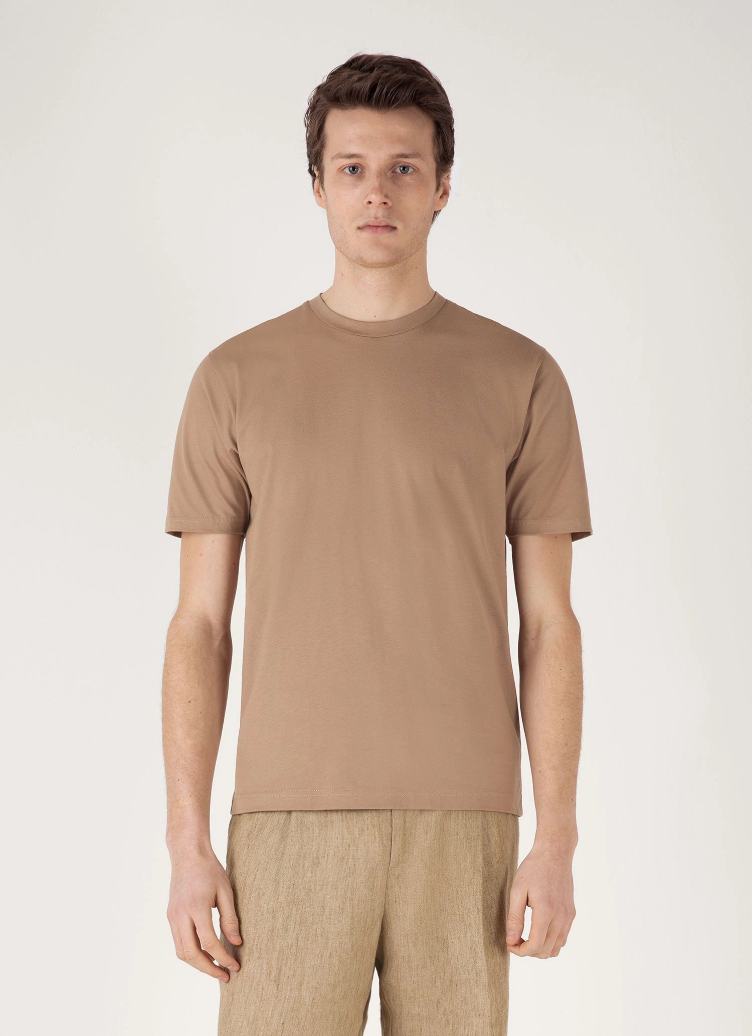 Men's Riviera Midweight T-shirt in Dune Versatile Layering NonIrritating Fabric