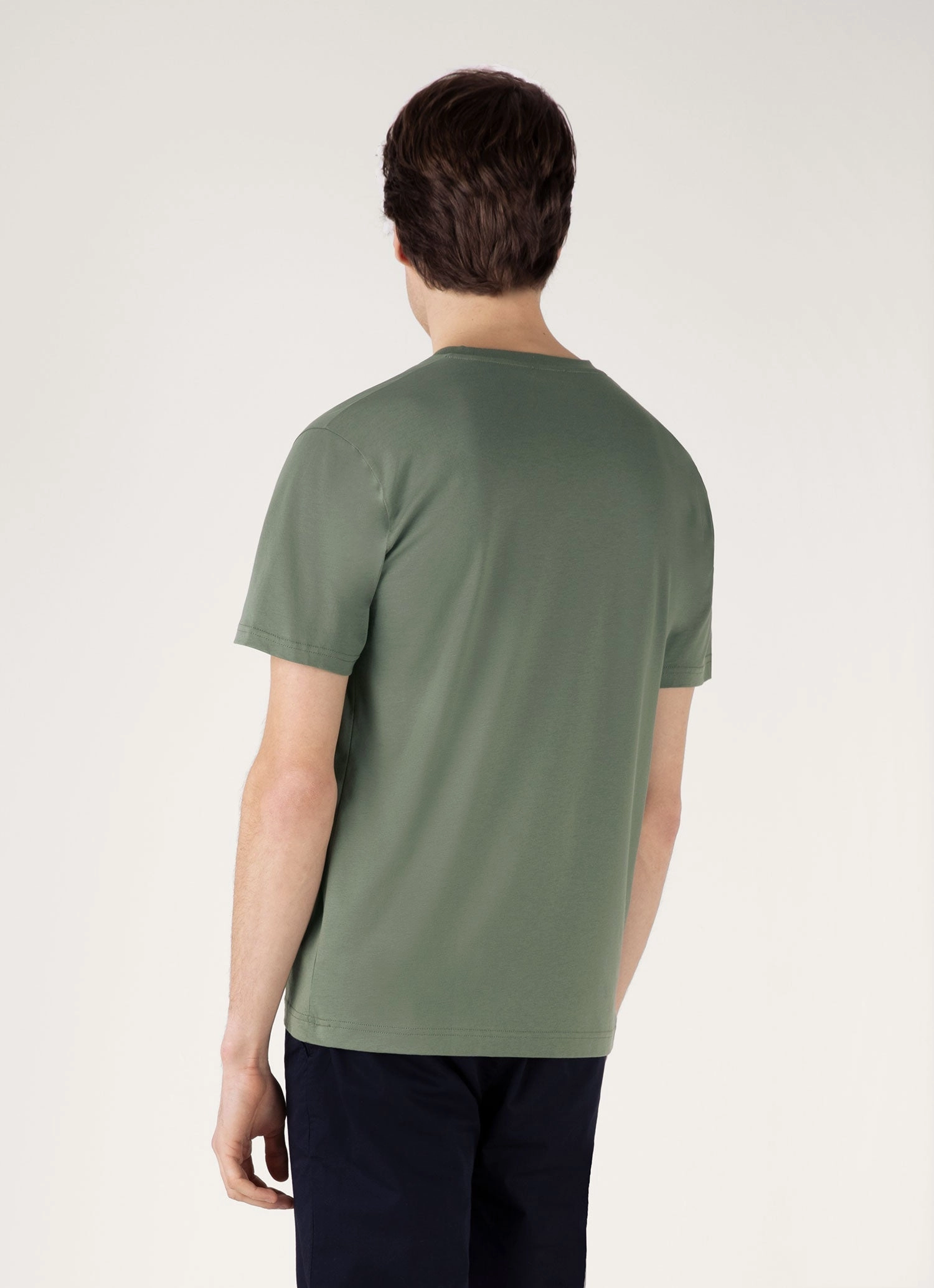 Men's Riviera Midweight T-shirt in Dusk Green Striped modernity Soft & Smooth
