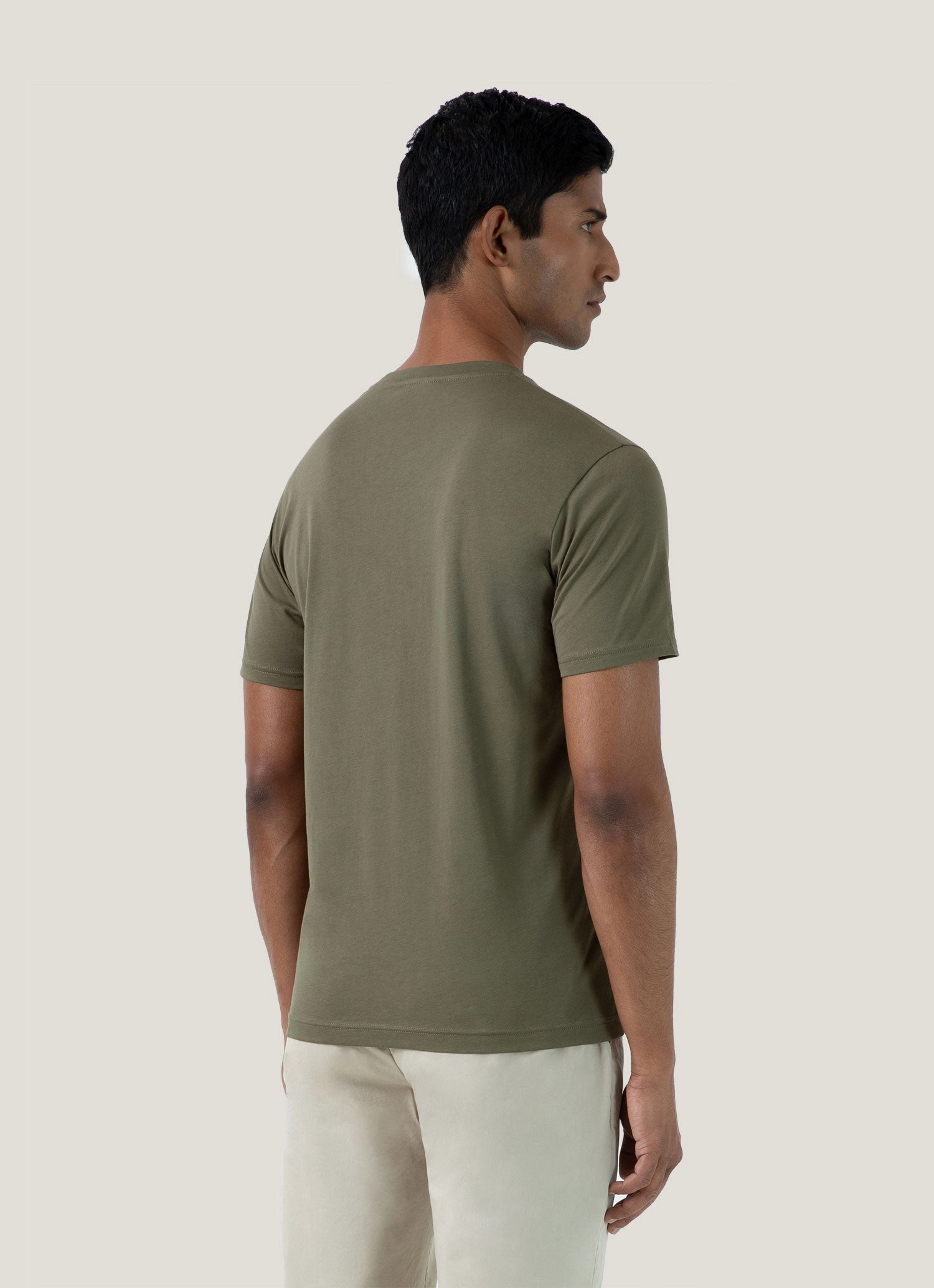 Men's Riviera Midweight T?shirt in Khaki Classic Comfort Style Comfort Design Fit