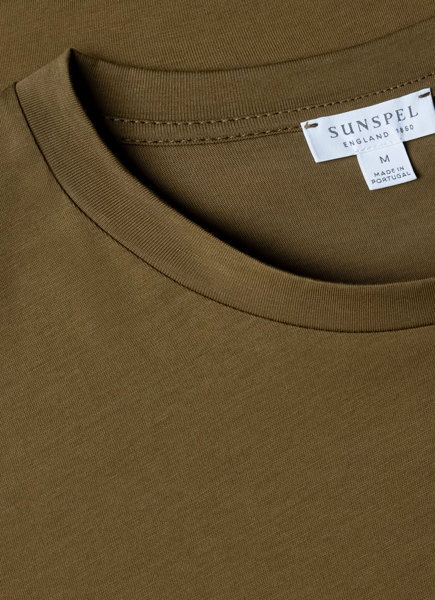 Men's Riviera Midweight T-shirt in Olive Green Minimal Fashion StretchFabric