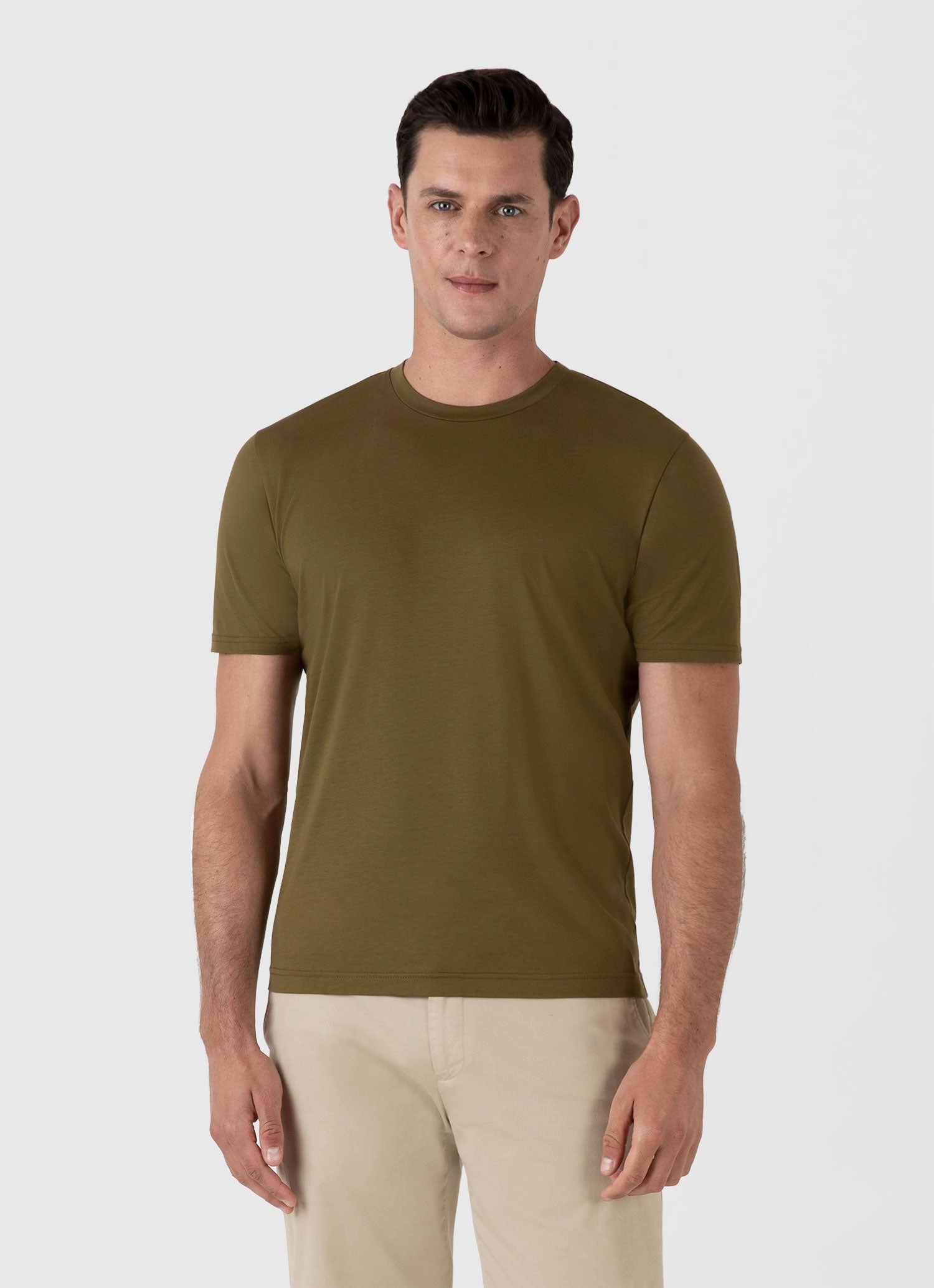 Casual Comfort Design Men's Riviera Midweight T-shirt in Olive Green