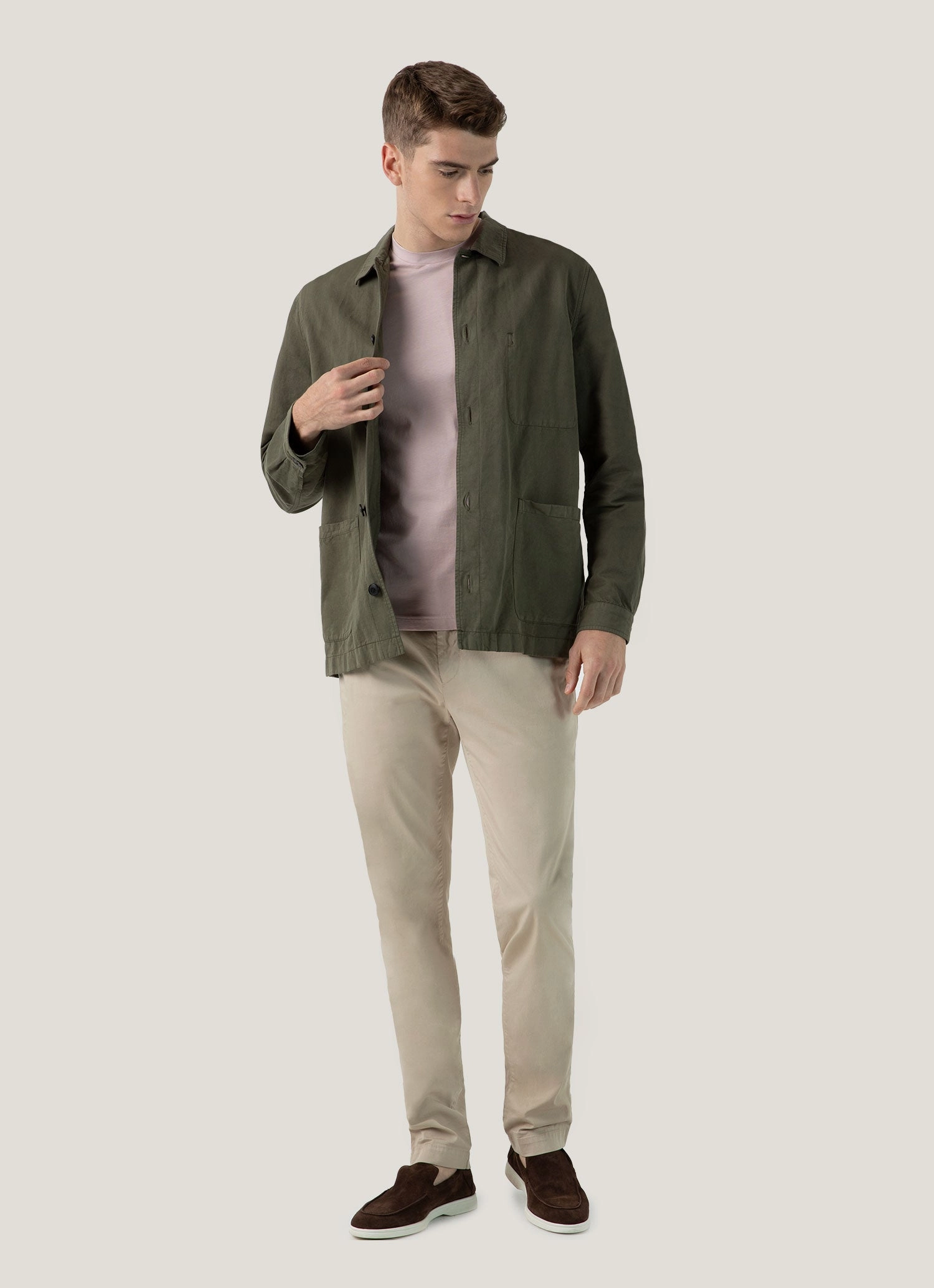 Versatile Comfort Men's Riviera Midweight T?shirt in Pale Pink