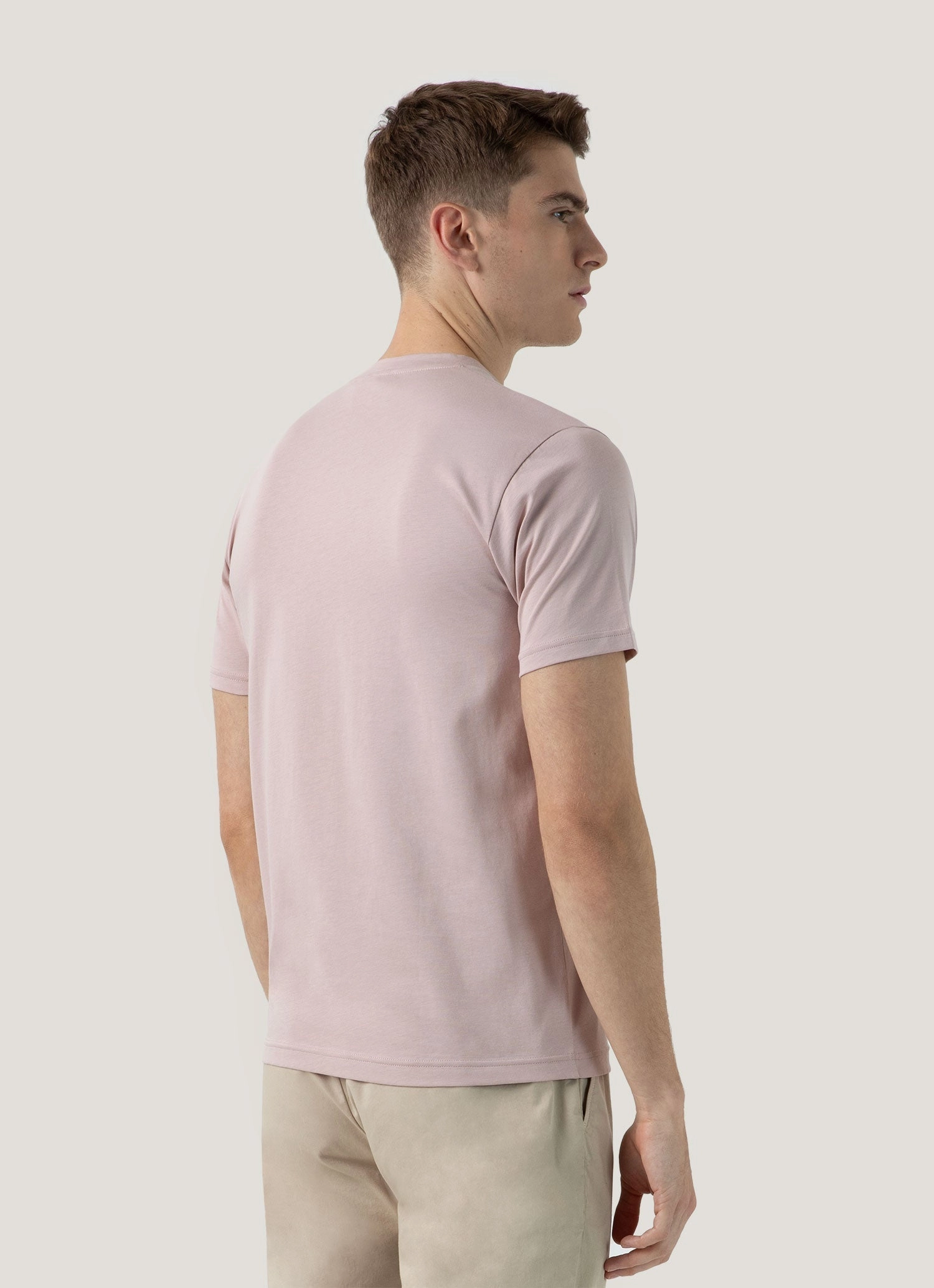 ZeroWaste Production Versatile and Comfortable Men's Riviera Midweight T?shirt in Pale Pink