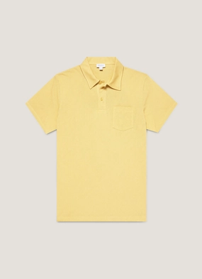Men's Riviera Polo Shirt in Dusty Yellow LowMaintenance Material Chill Layers Men's Riviera Polo Shirt in Dusty Yellow