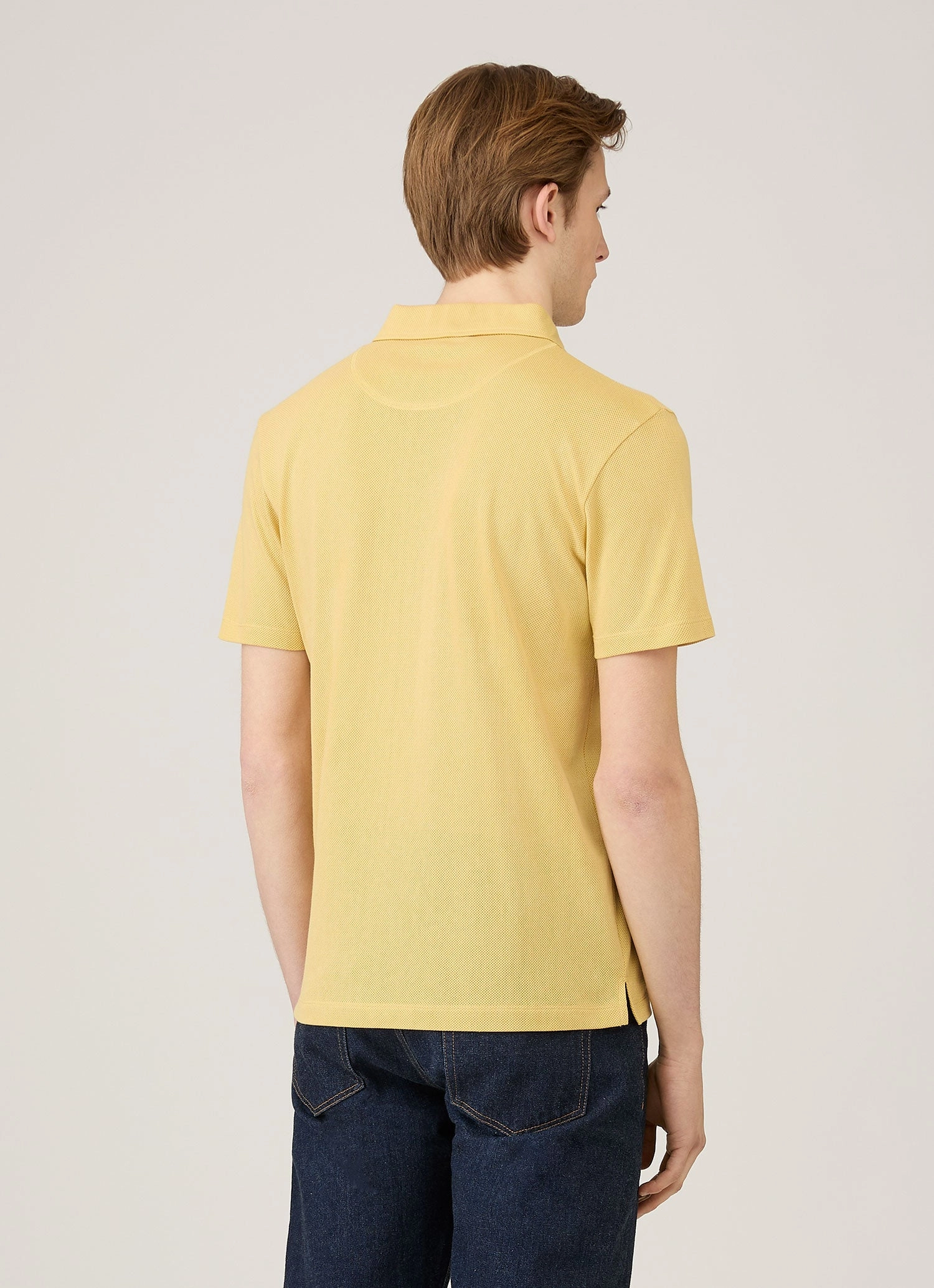 Fashionable Top Layered Style Men's Riviera Polo Shirt in Dusty Yellow