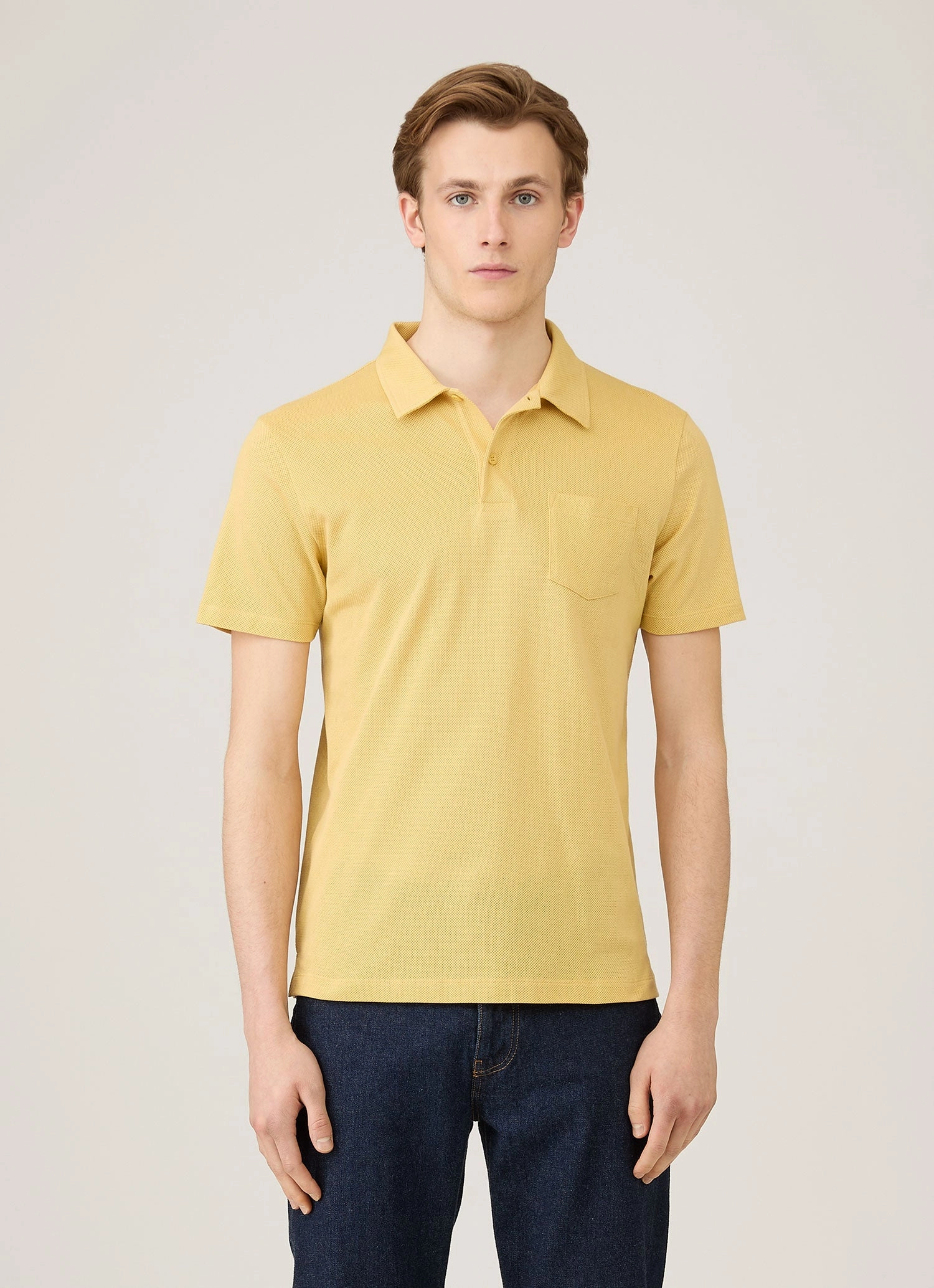 Men's Riviera Polo Shirt in Dusty Yellow Premium Comfort Everyday Essential