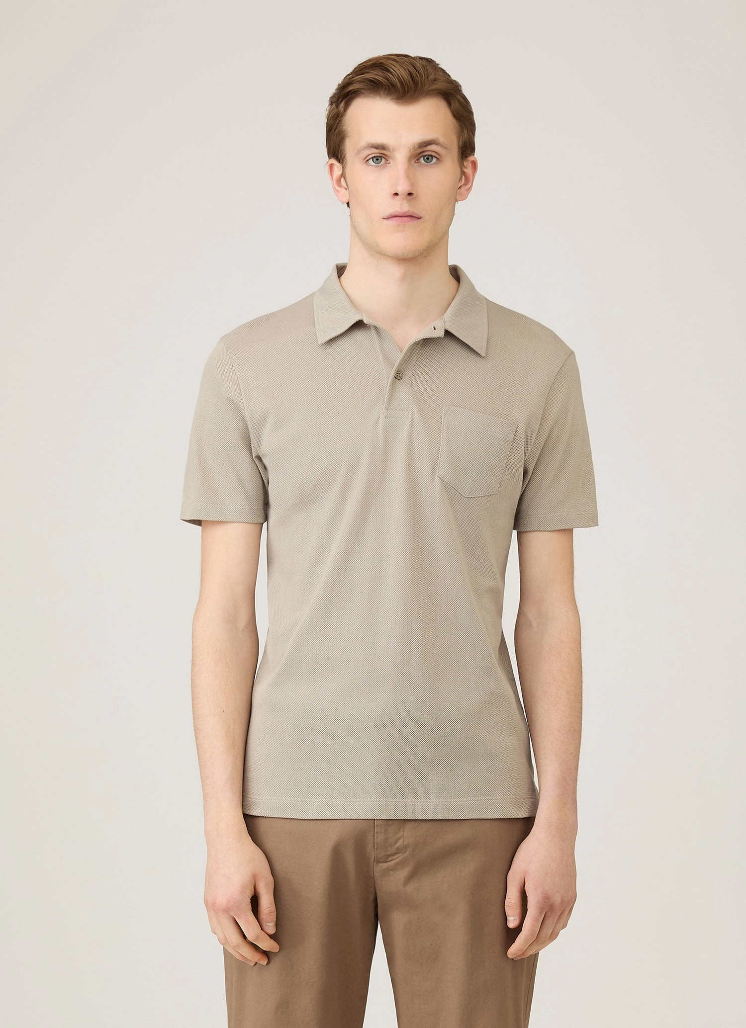 Men's Riviera Polo Shirt in Fog Colorfast Construction