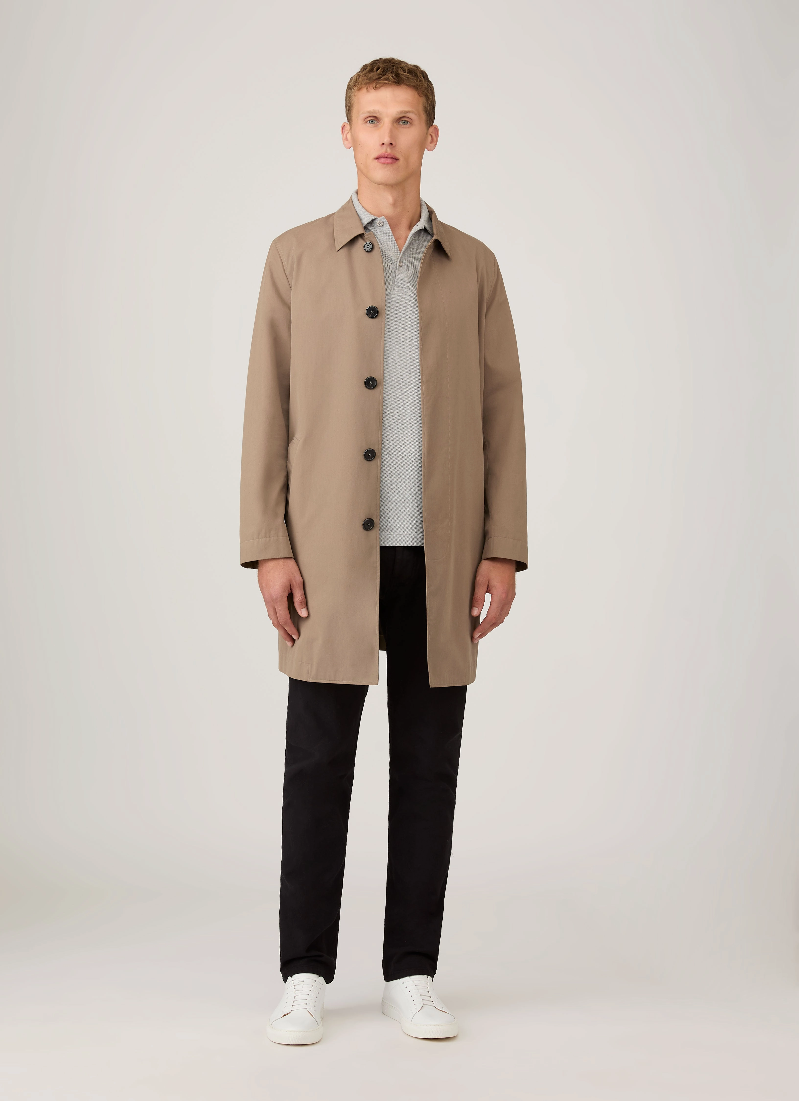 Men's Riviera Polo Shirt in Grey Melange Smart Look