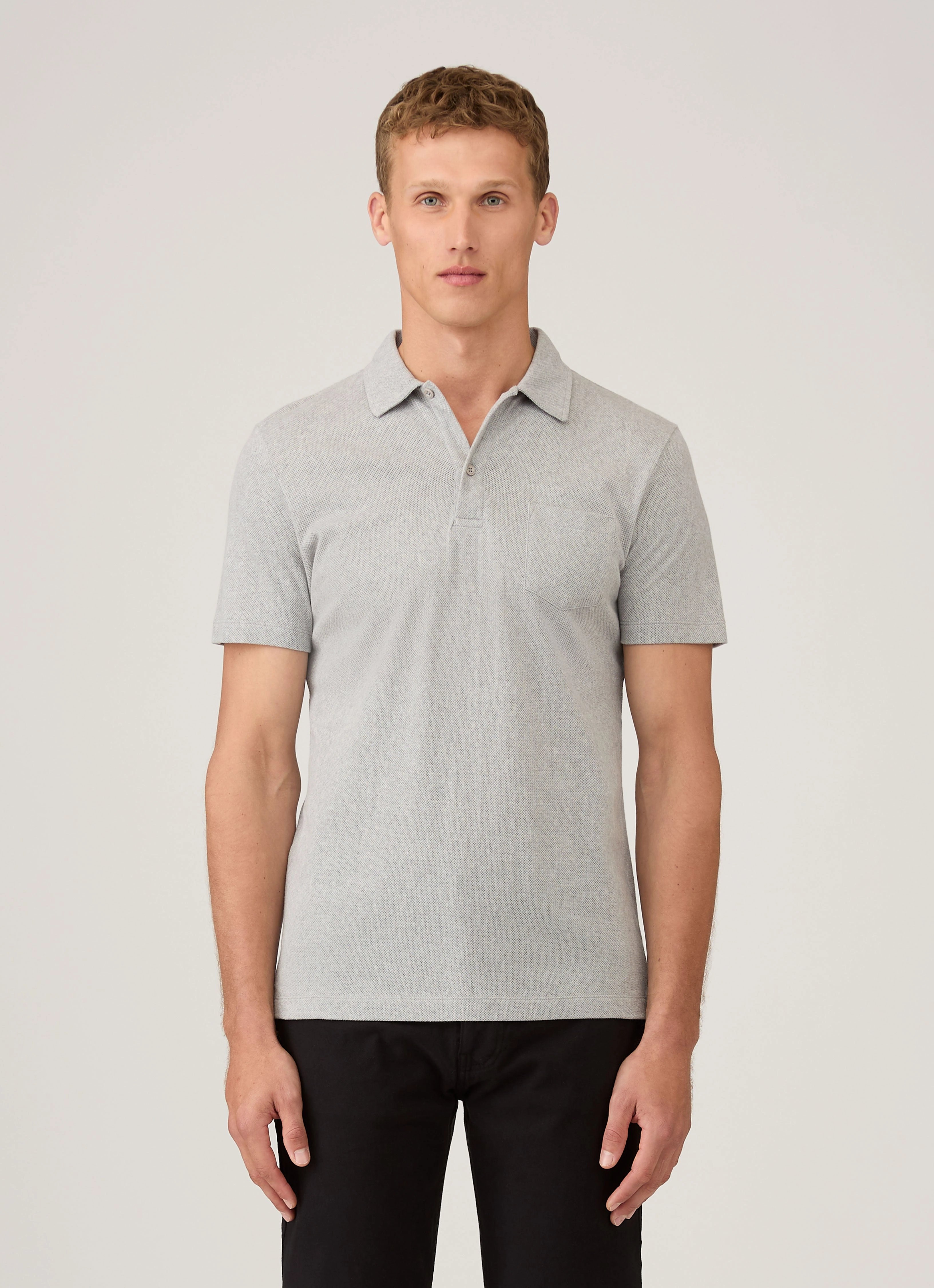 Men's Riviera Polo Shirt in Grey Melange Ultimate Comfort