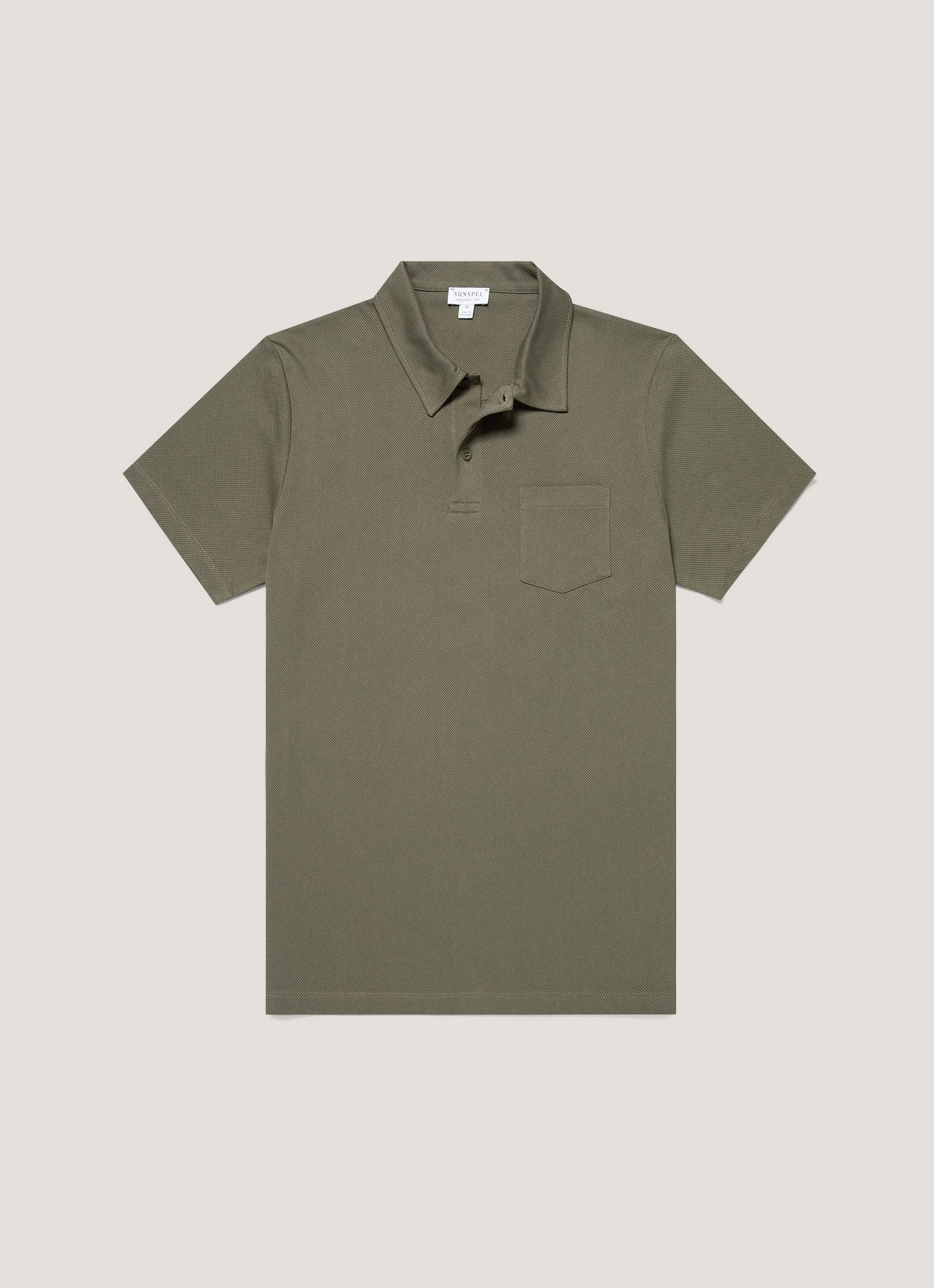 Men's Riviera Polo Shirt in Khaki Striped Design Simple Layer