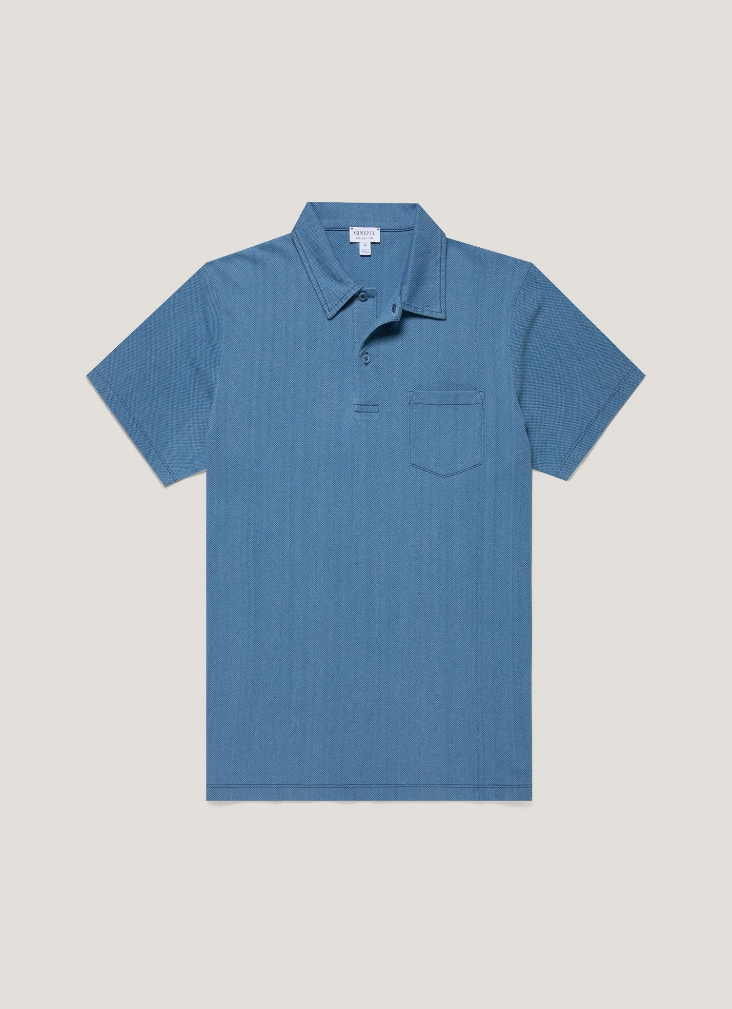Chill Mode Men's Riviera Polo Shirt in Mid Indigo Wash
