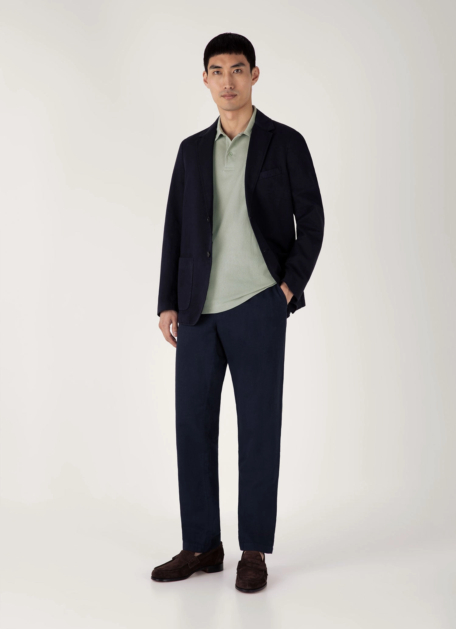 Casual Fit Multi Ply Collar Men's Riviera Polo Shirt in Pastel Green