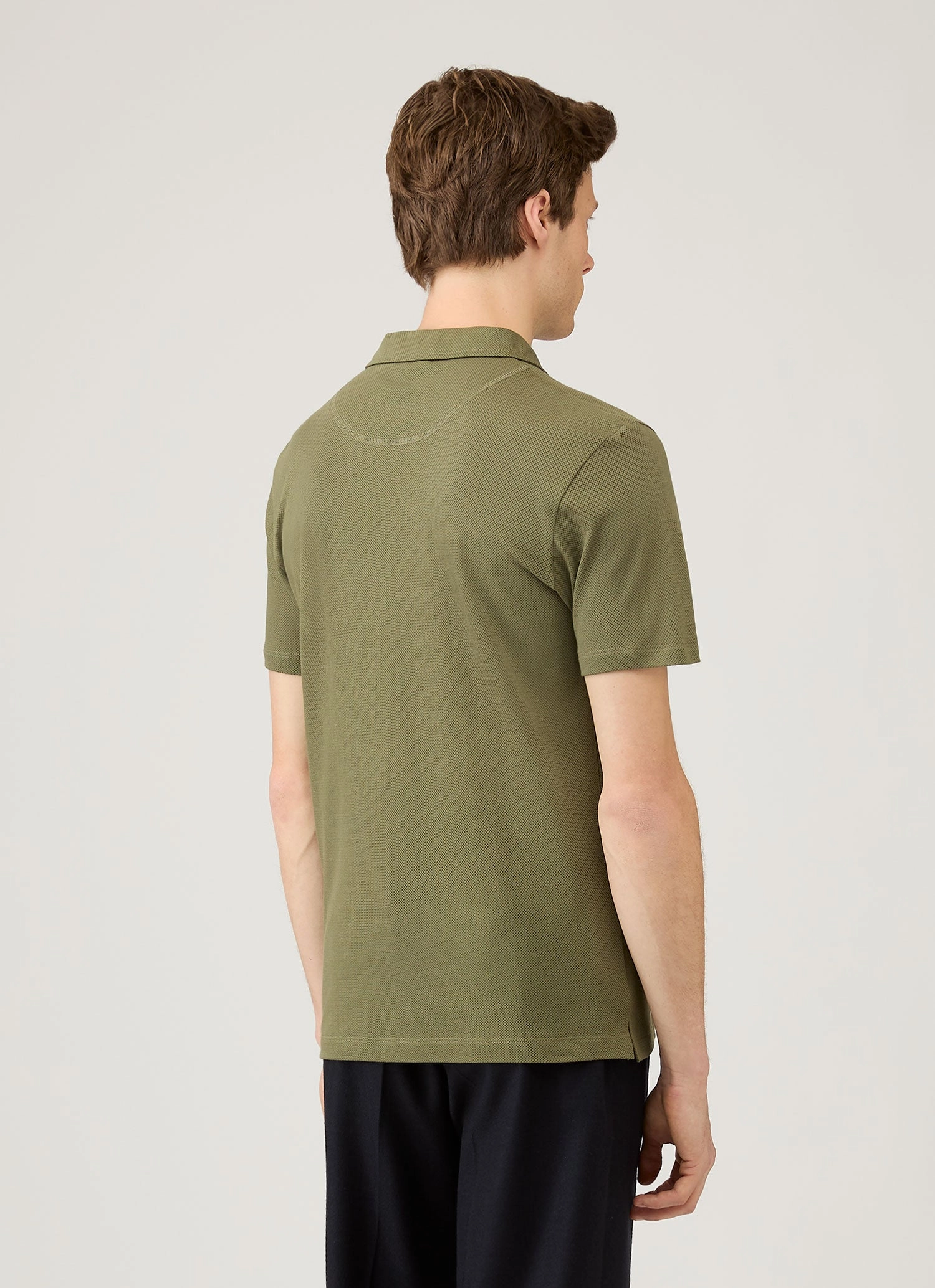 Seamless Shoulder Men's Riviera Polo Shirt in Sea Moss