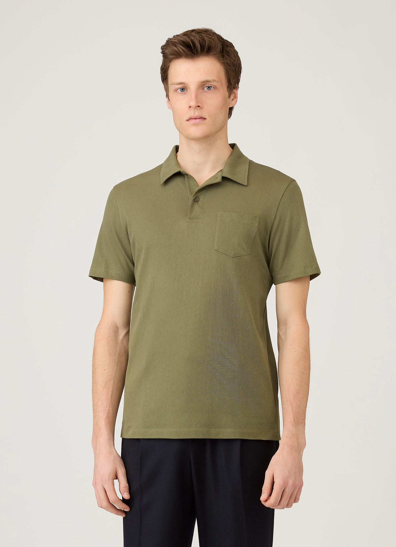 Stylish Basics Men's Riviera Polo Shirt in Sea Moss