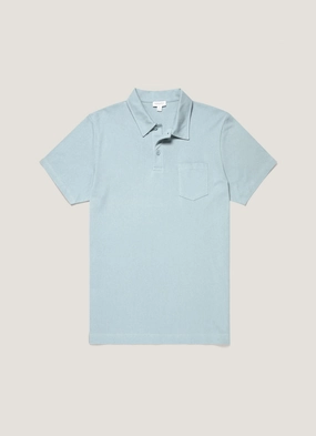 Men's Riviera Polo Shirt in Sky Blue Comfort Stretch Moisture control Stylish Layer Men's Riviera Polo Shirt in Sky Blue