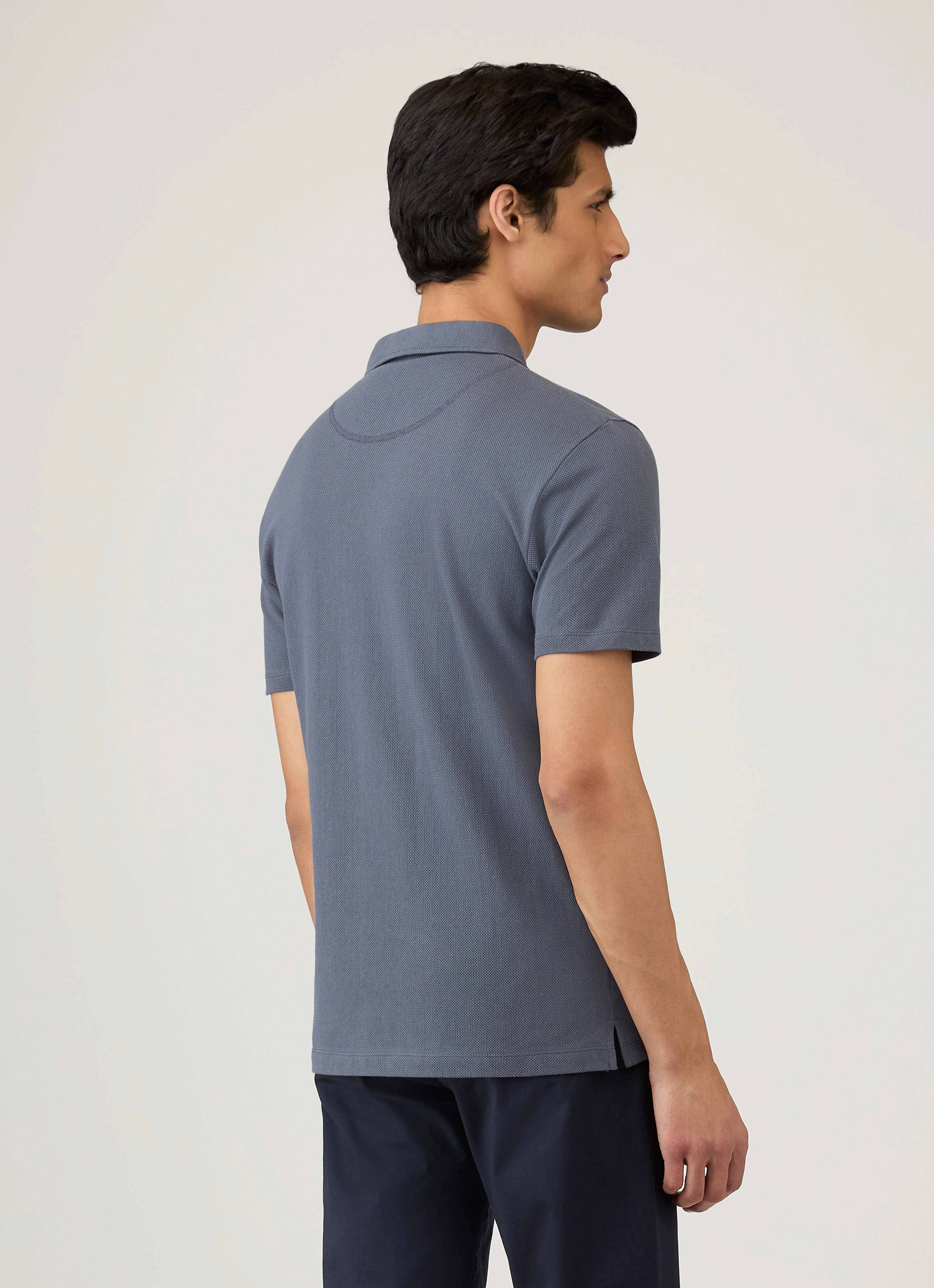 Men's Riviera Polo Shirt in Slate Blue Classic Layer Layering Staple