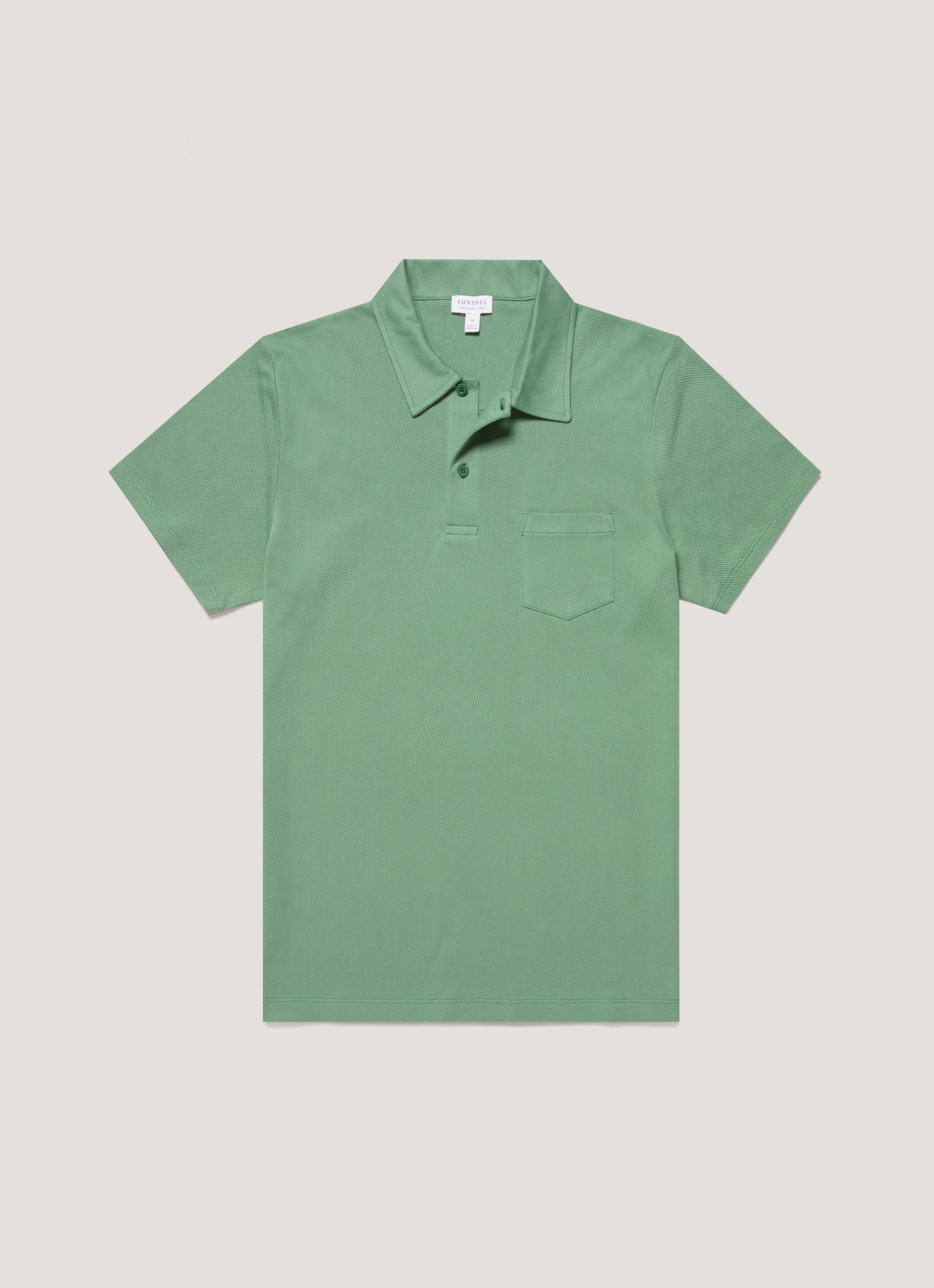 Men's Riviera Polo Shirt in Thyme Premium Quality Interlock Cotton