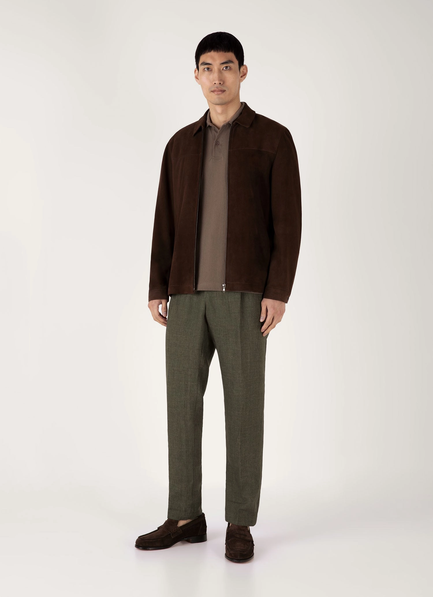 Cozy Fit NonRestrictive Shoulder Design Men's Riviera Polo Shirt in Walnut