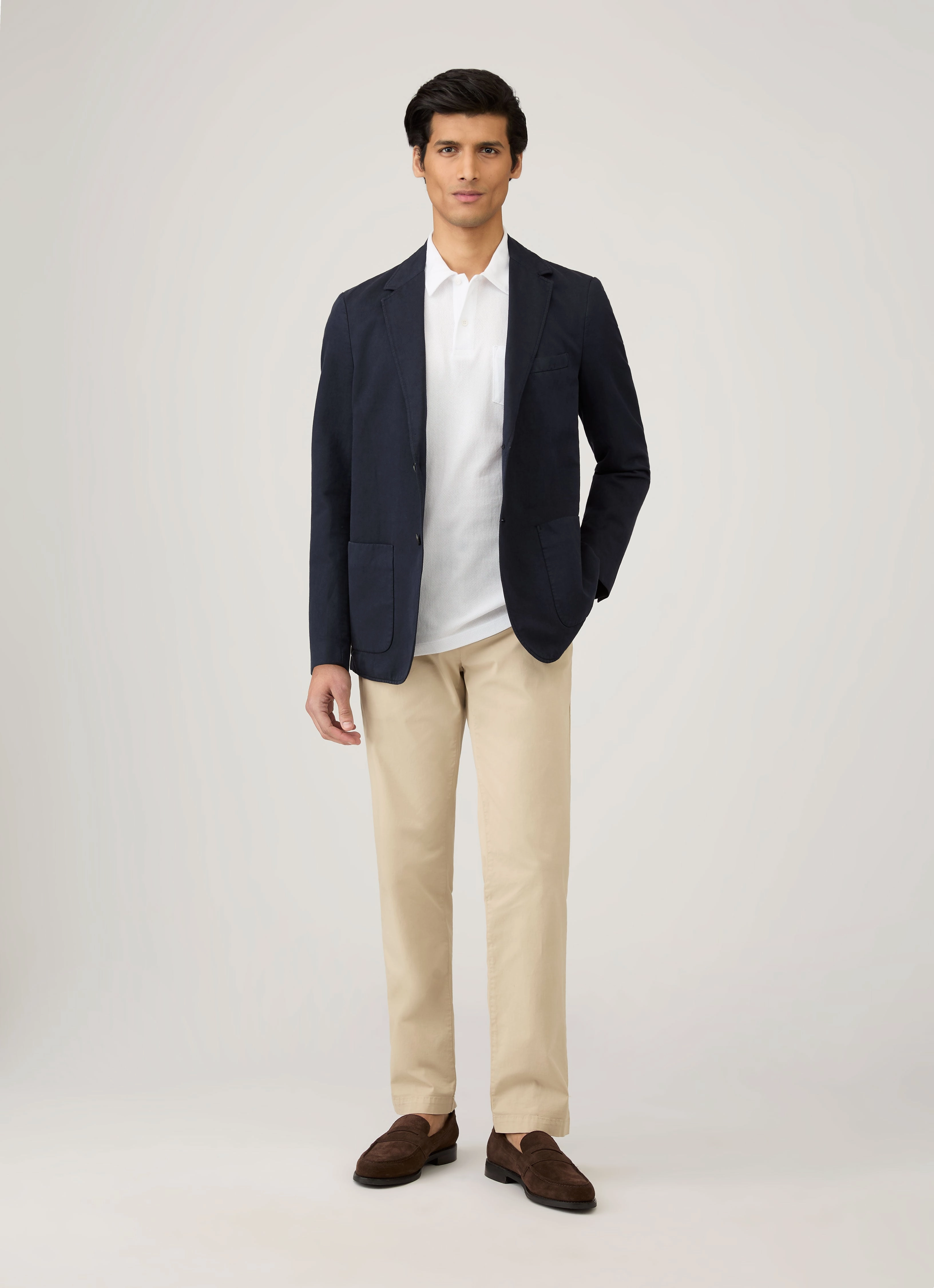 Cotton fabric Vibrant fit Men's Riviera Polo Shirt in White