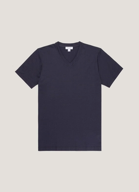 Men's Riviera V-neck T-shirt in Navy Style Fresh Men's Riviera V-neck T-shirt in Navy Chic Smart Cozy Comfort Design