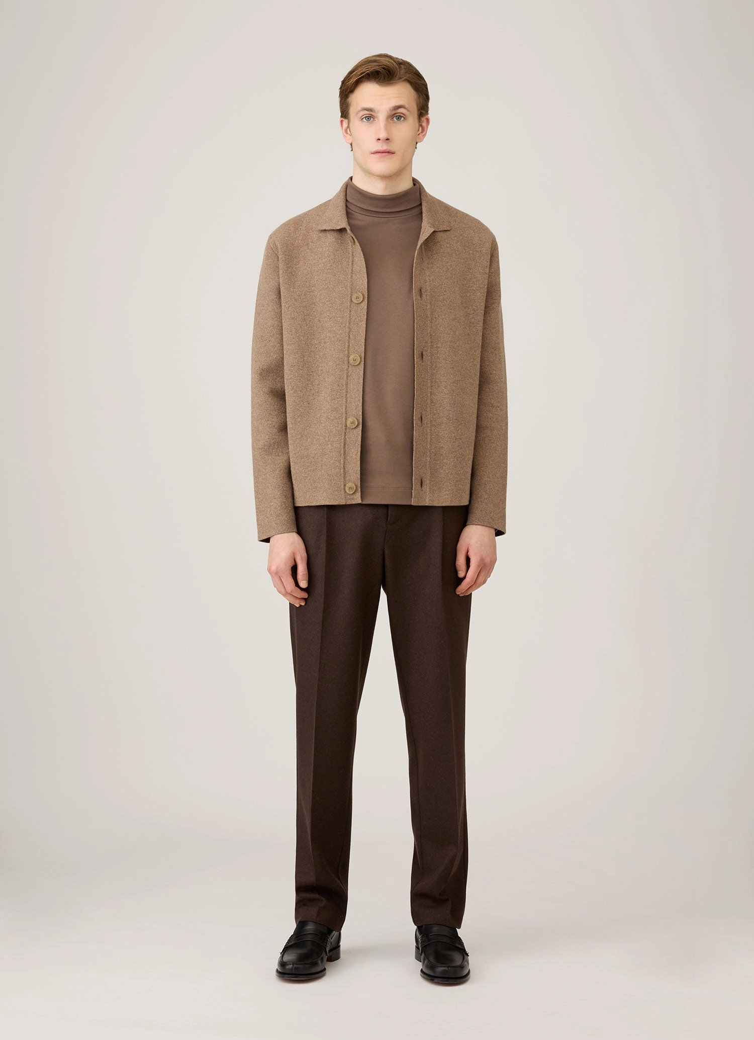 sports activity Men's Roll Neck Heavyweight T-shirt in Bark