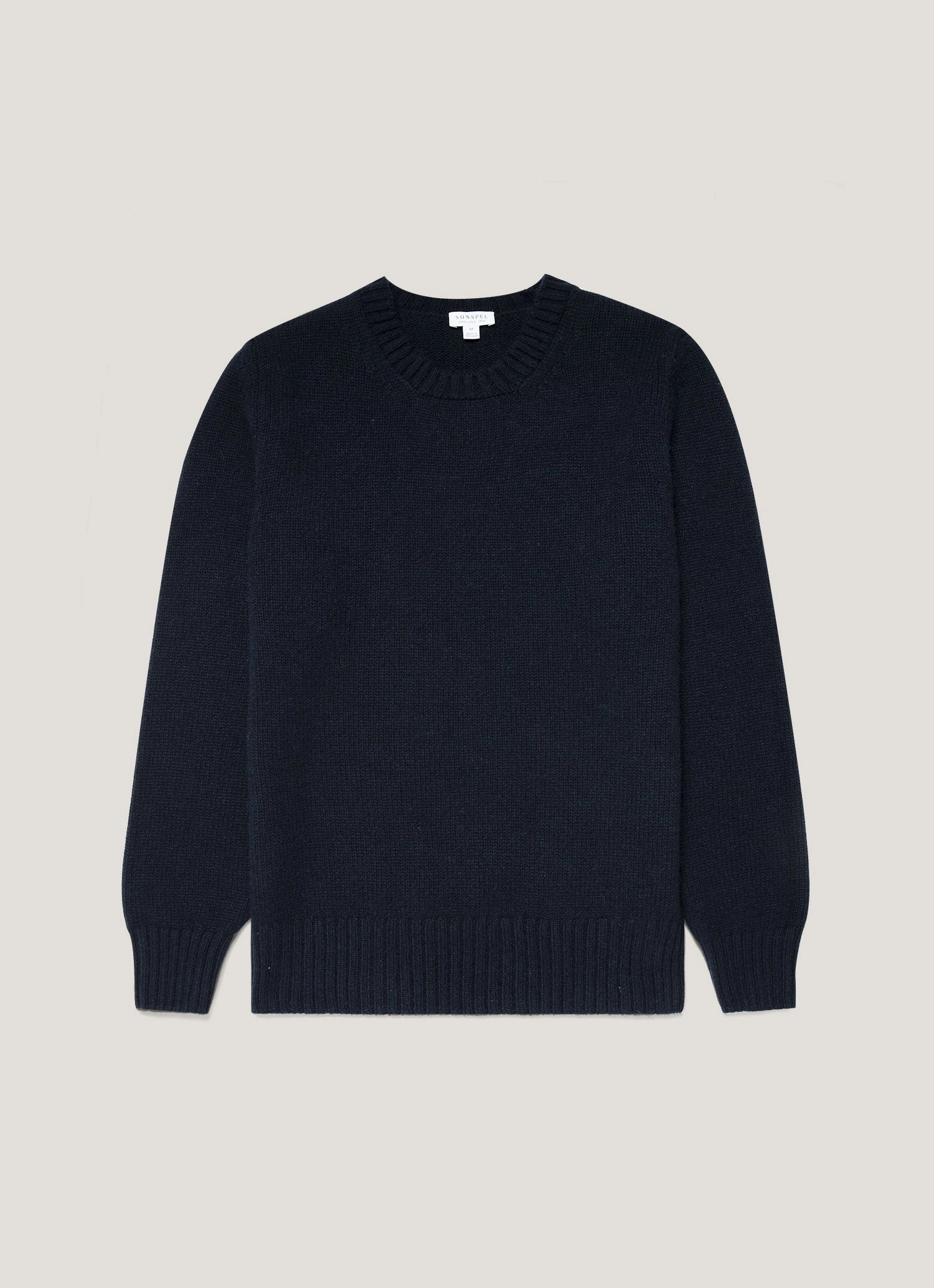 LowMaintenance Fabric Men's Roxburgh Cashmere Jumper in Navy