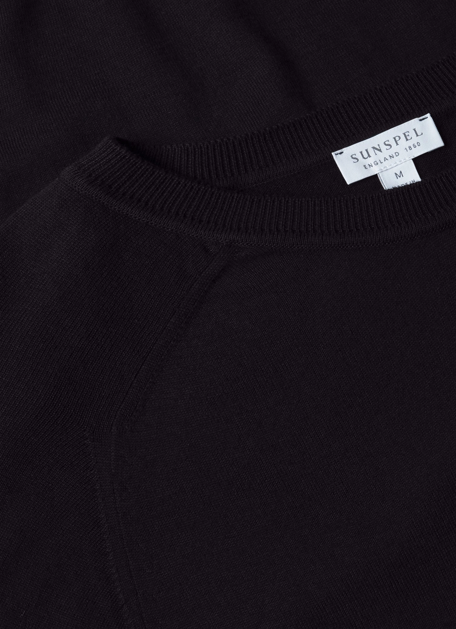 Men's Sea Island Cashmere Crew Neck Jumper in Black Home Comfort