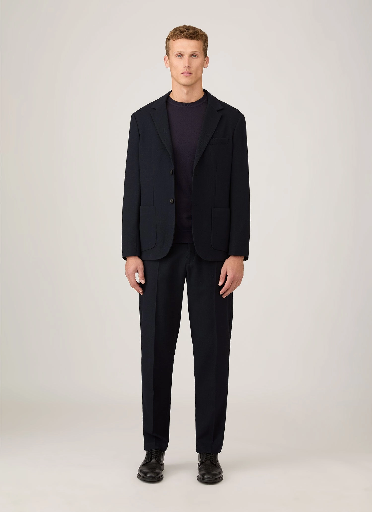 Moisture Management Fall Favorites Men's Sea Island Cashmere Crew Neck Jumper in Midnight Navy