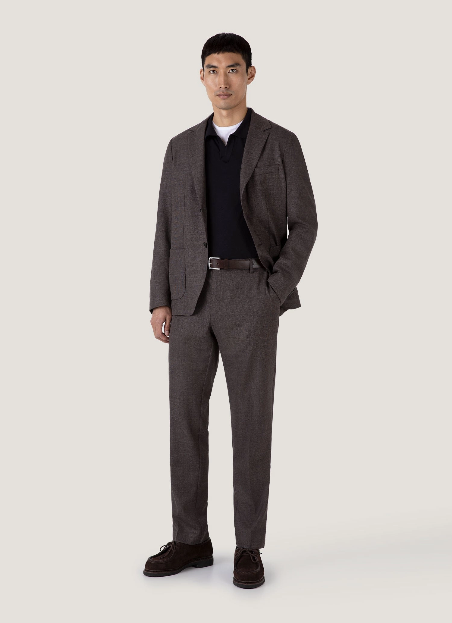Travel Ready Perfect Comfort Men's Sea Island Cashmere Polo Shirt in Black