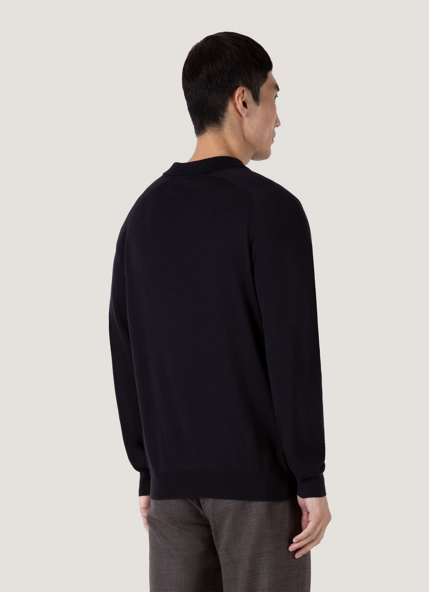 Soft Cotton Preppy Vibe Men's Sea Island Cashmere Polo Shirt in Black