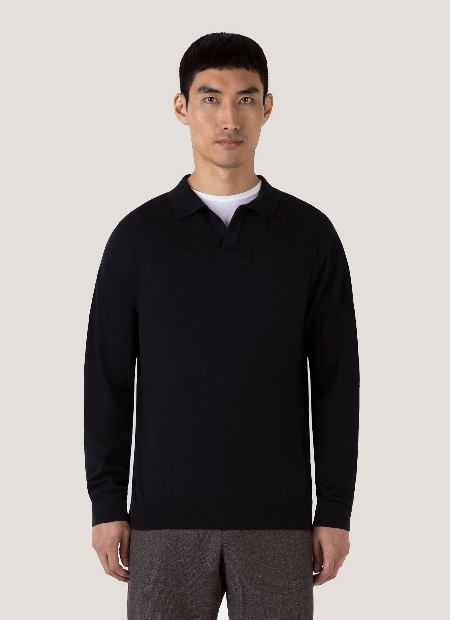 Men's Sea Island Cashmere Polo Shirt in Black Chic Vibe