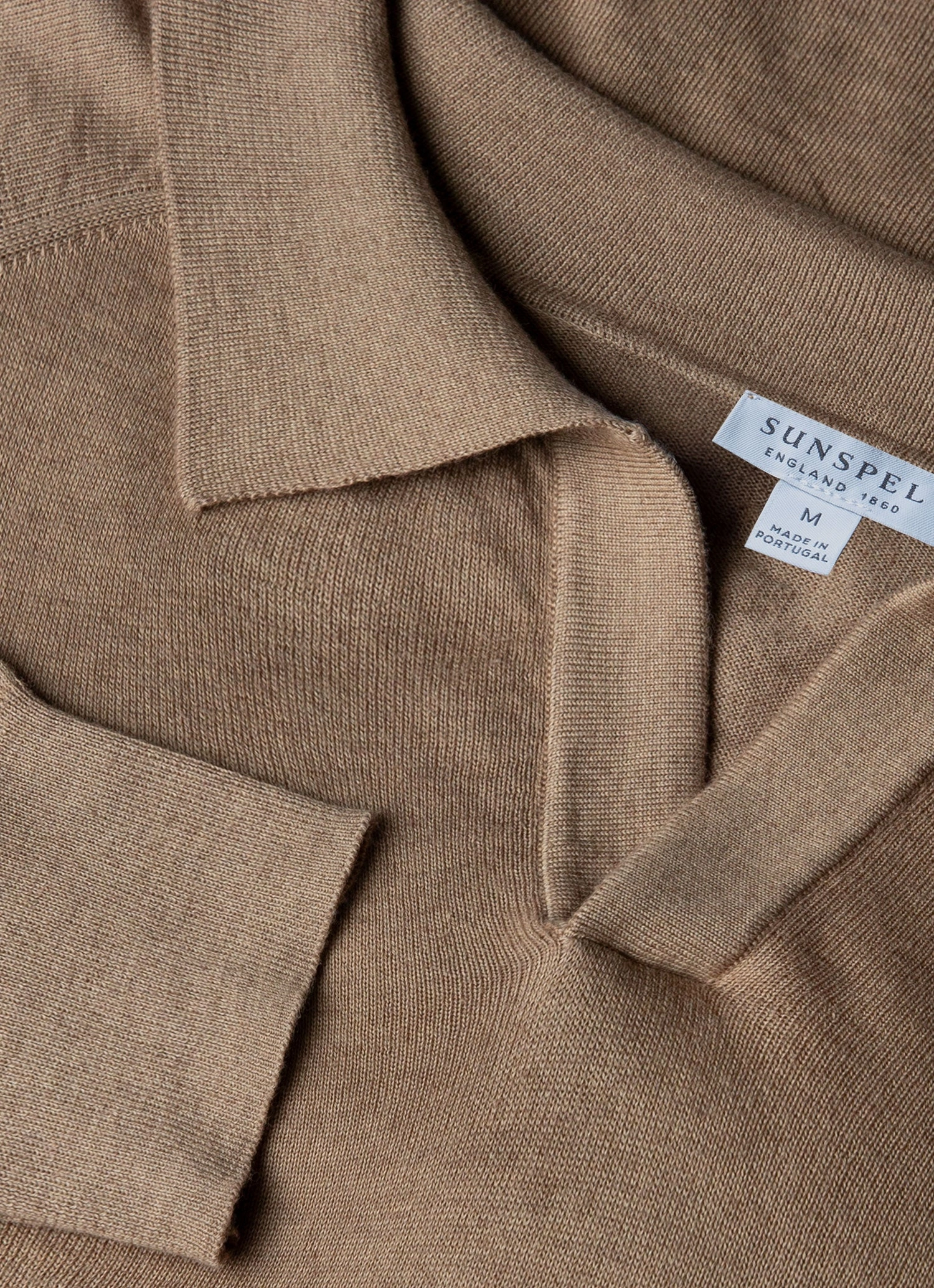 Chill Layers Men's Sea Island Cashmere Polo Shirt in Oat