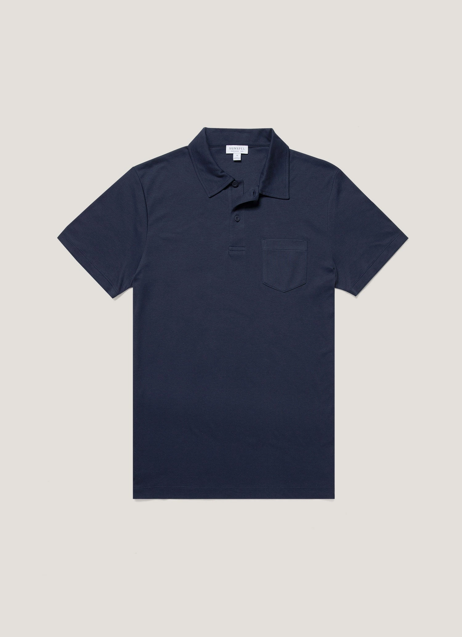 Men's Sea Island Cotton Jersey Polo Shirt in Navy Sport Flex Smart Layers