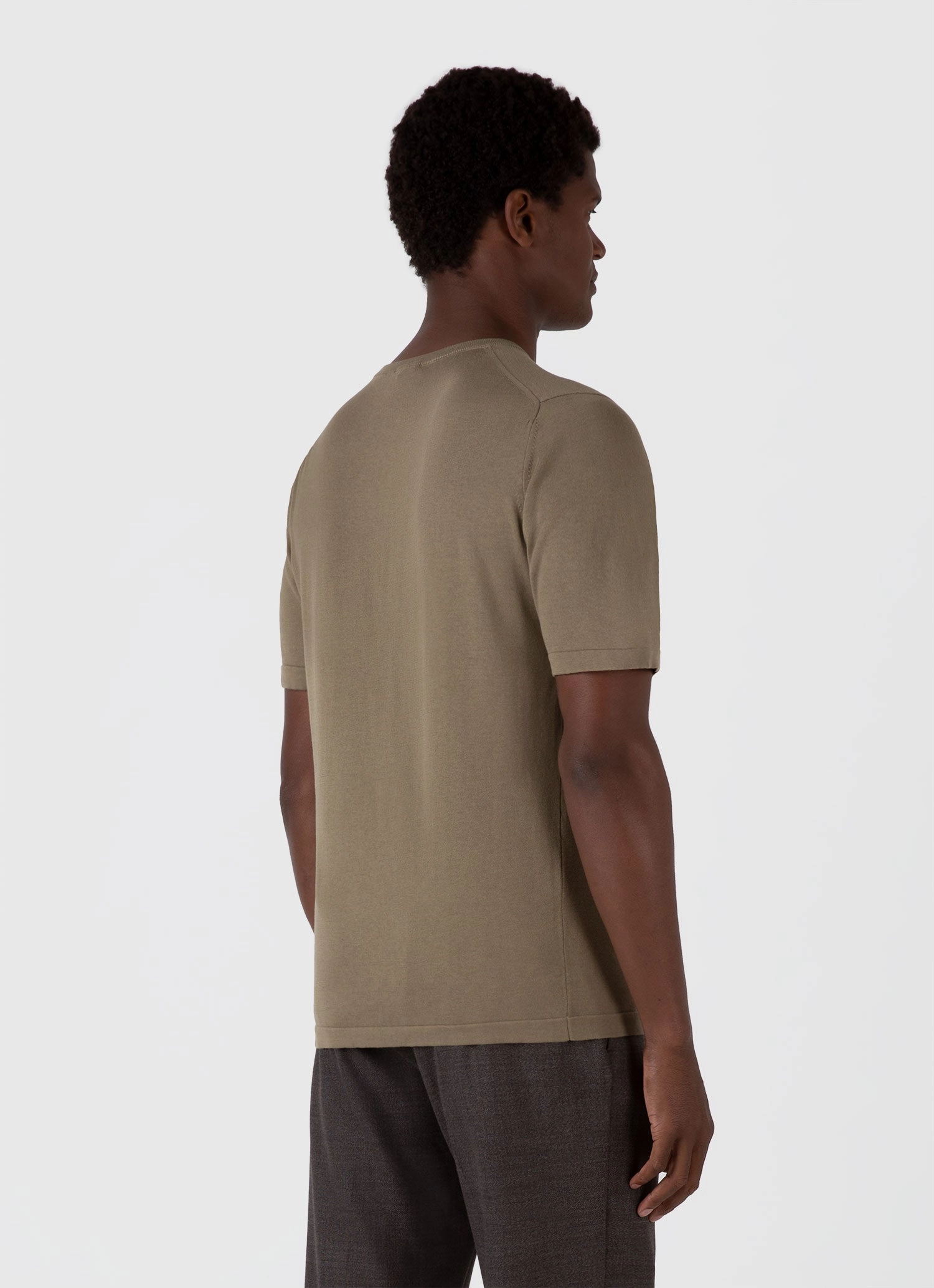 Yoga class Men's Sea Island Cotton Knit T-shirt in Dark Stone