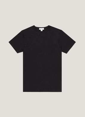Men's Sea Island Cotton T-shirt in Black Outdoor Smart Bold Style