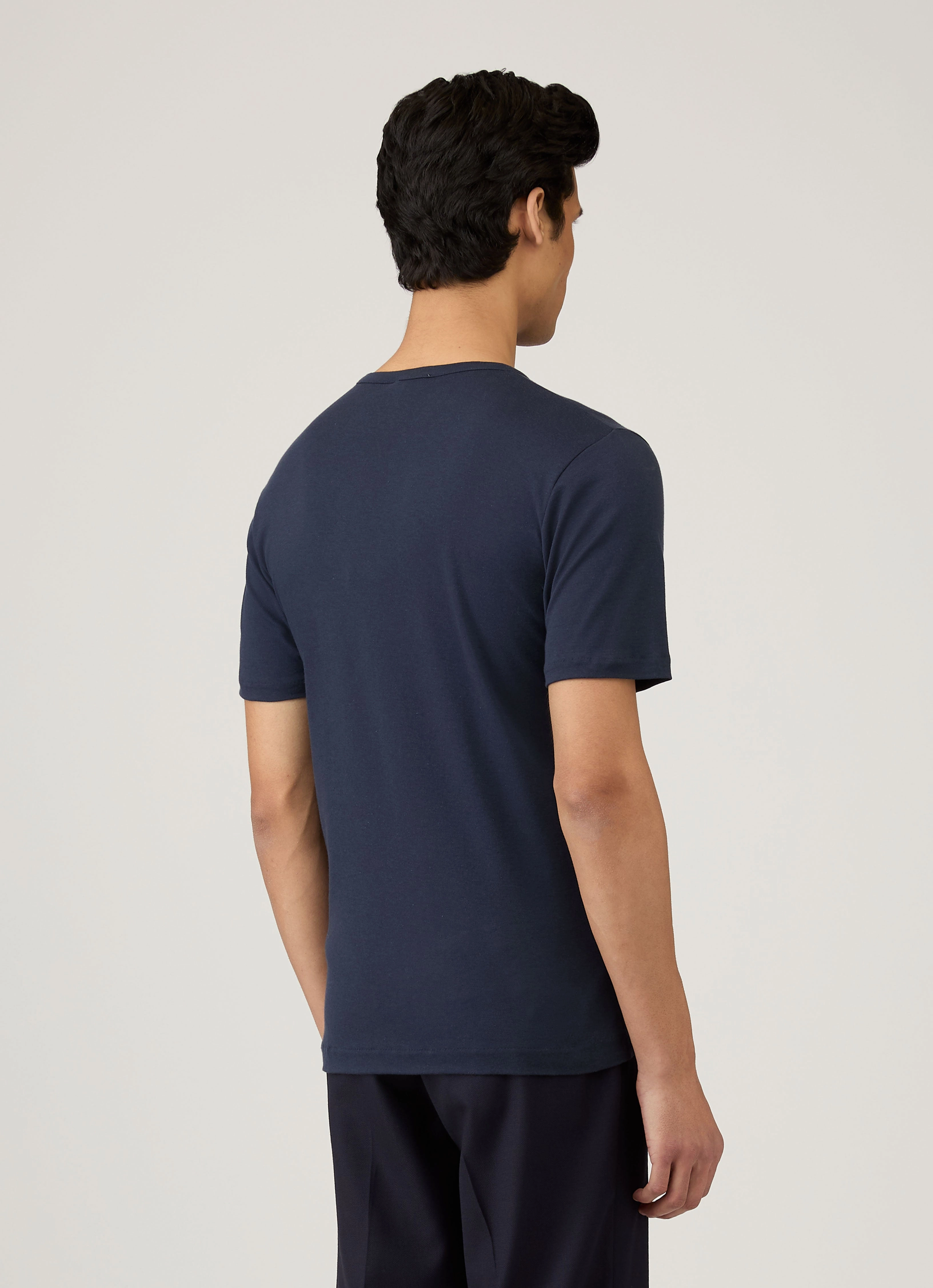 Lightweight Look Men's Sea Island Cotton T-shirt in Navy