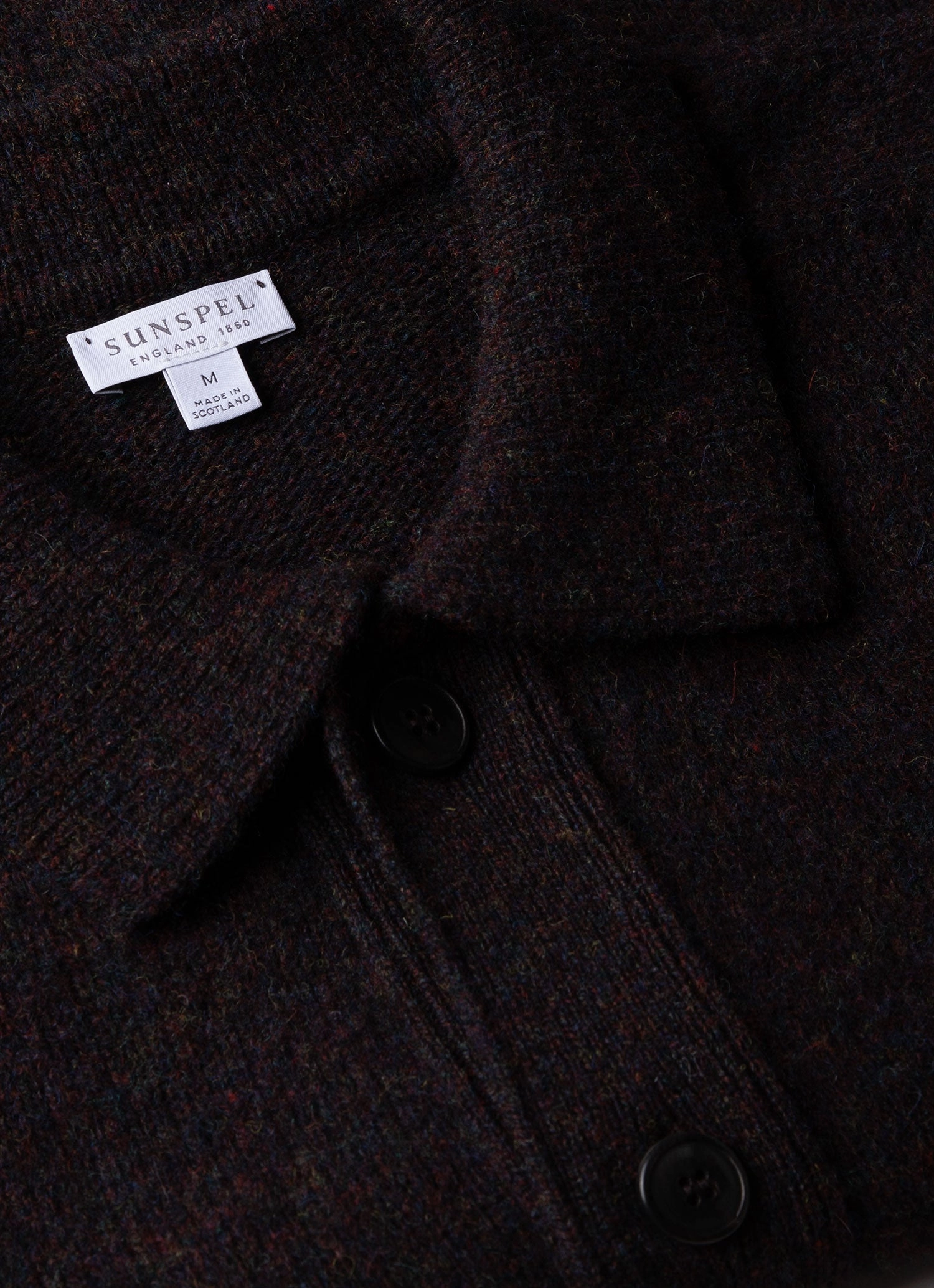 Men's Shetland Cardigan in Midnight Melange Polished Feel QuickDry Technology
